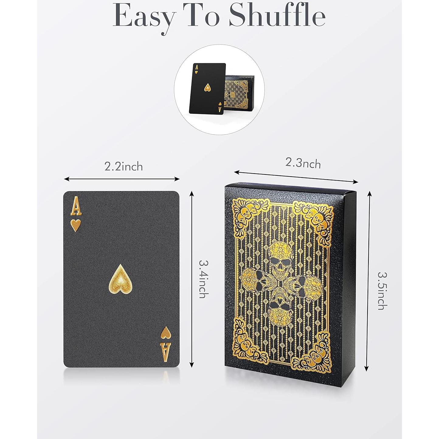 Cartas de Póker Impermeables BIERDORF Negras con Diamante