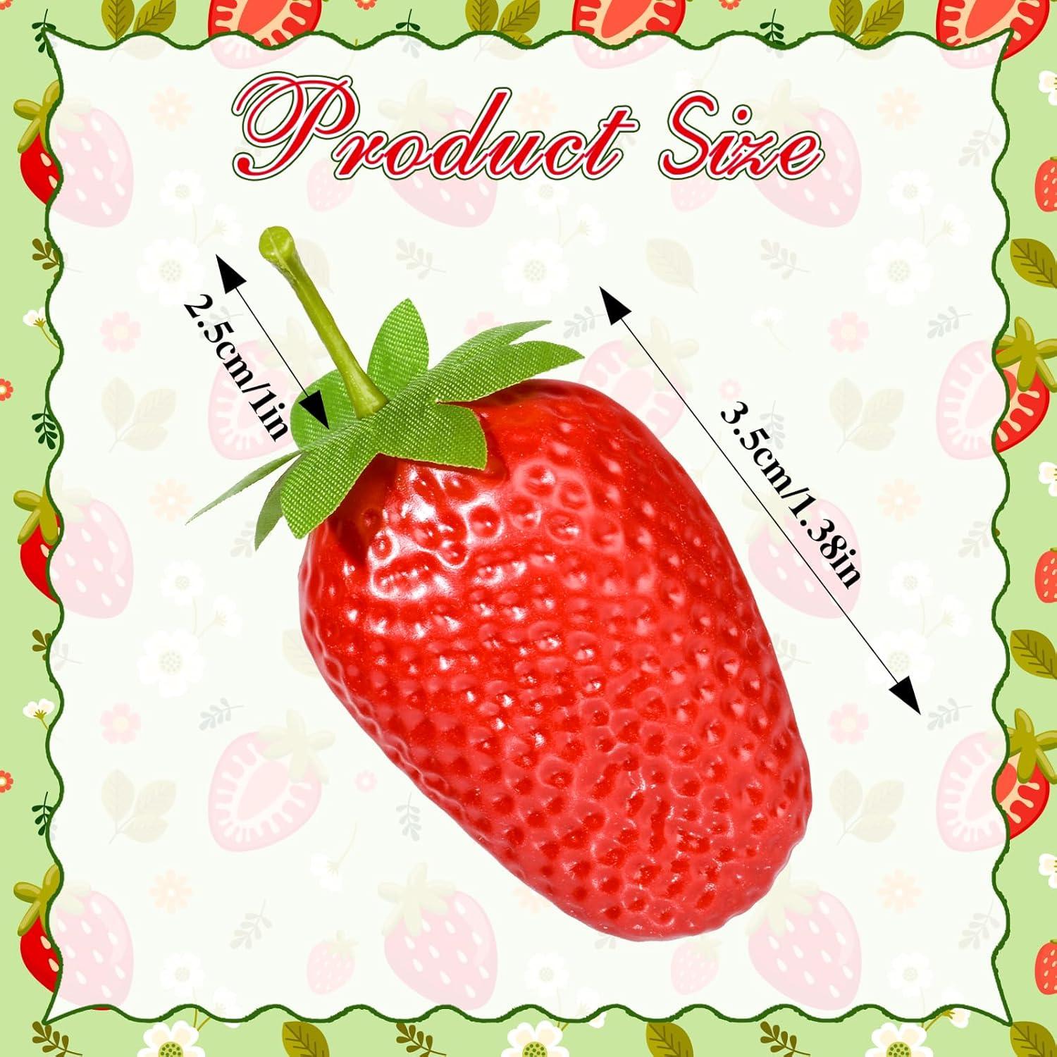 Fresas Artificiales RONRONS 20 Piezas Realistas Decorativas