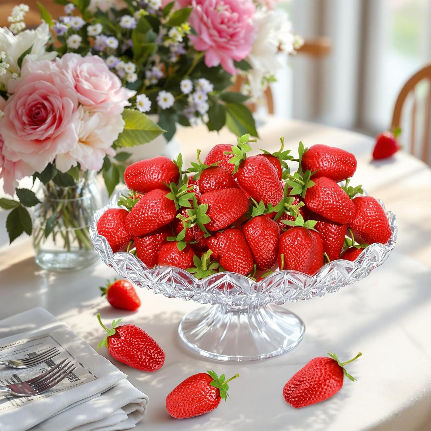 Fresas Artificiales RONRONS 20 Piezas Realistas Decorativas