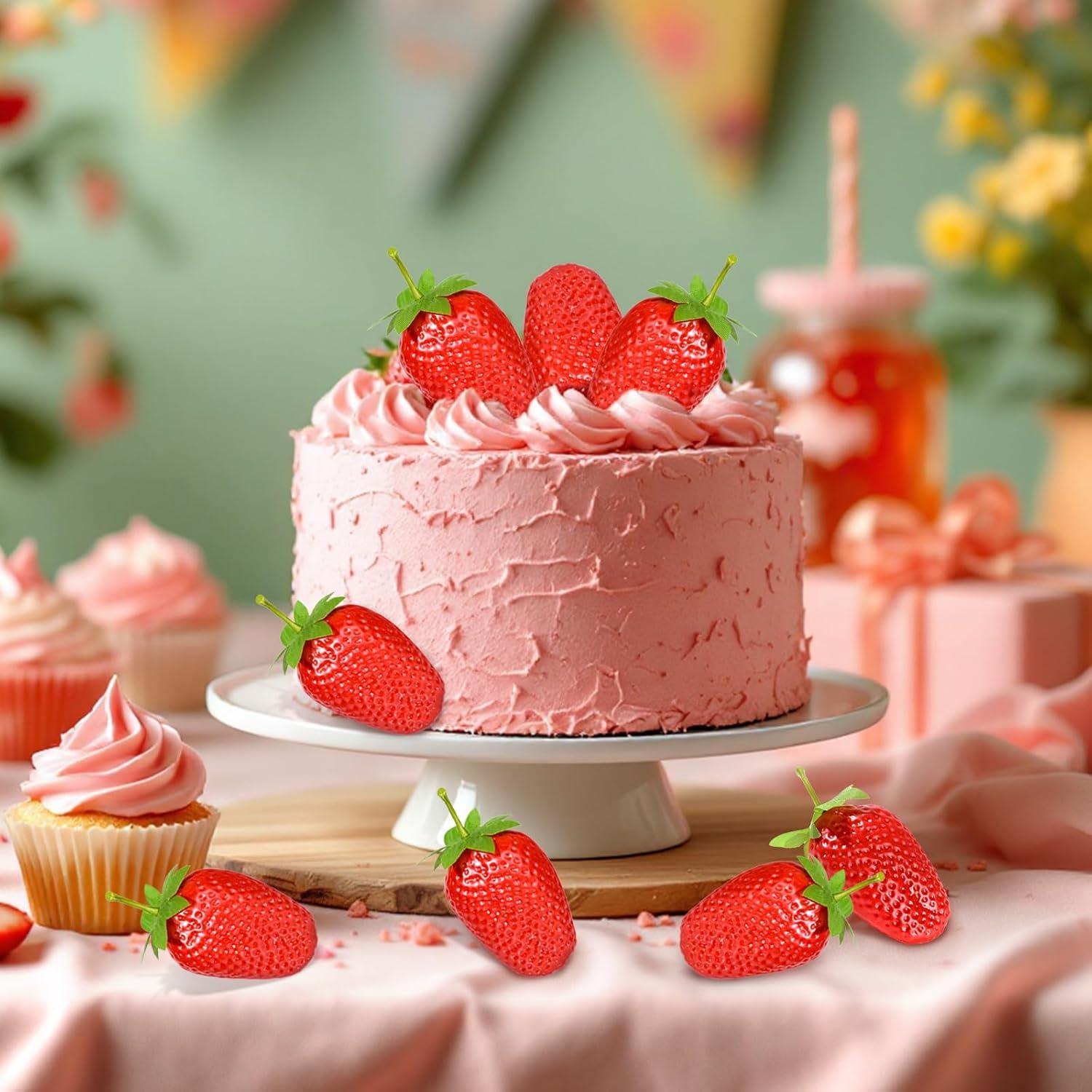 Fresas Artificiales RONRONS 20 Piezas Realistas Decorativas