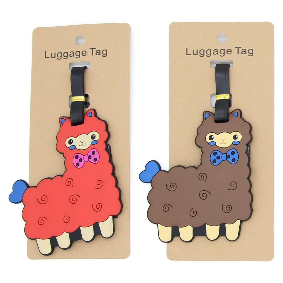 Etiquetas de Equipaje de Silicona Givotin Alpaca Marrón 2-Pack
