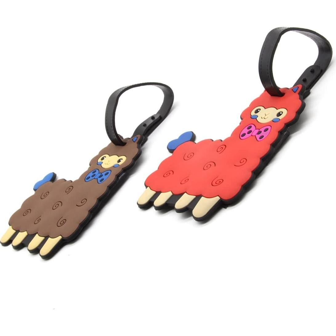 Etiquetas de Equipaje de Silicona Givotin Alpaca Marrón 2-Pack