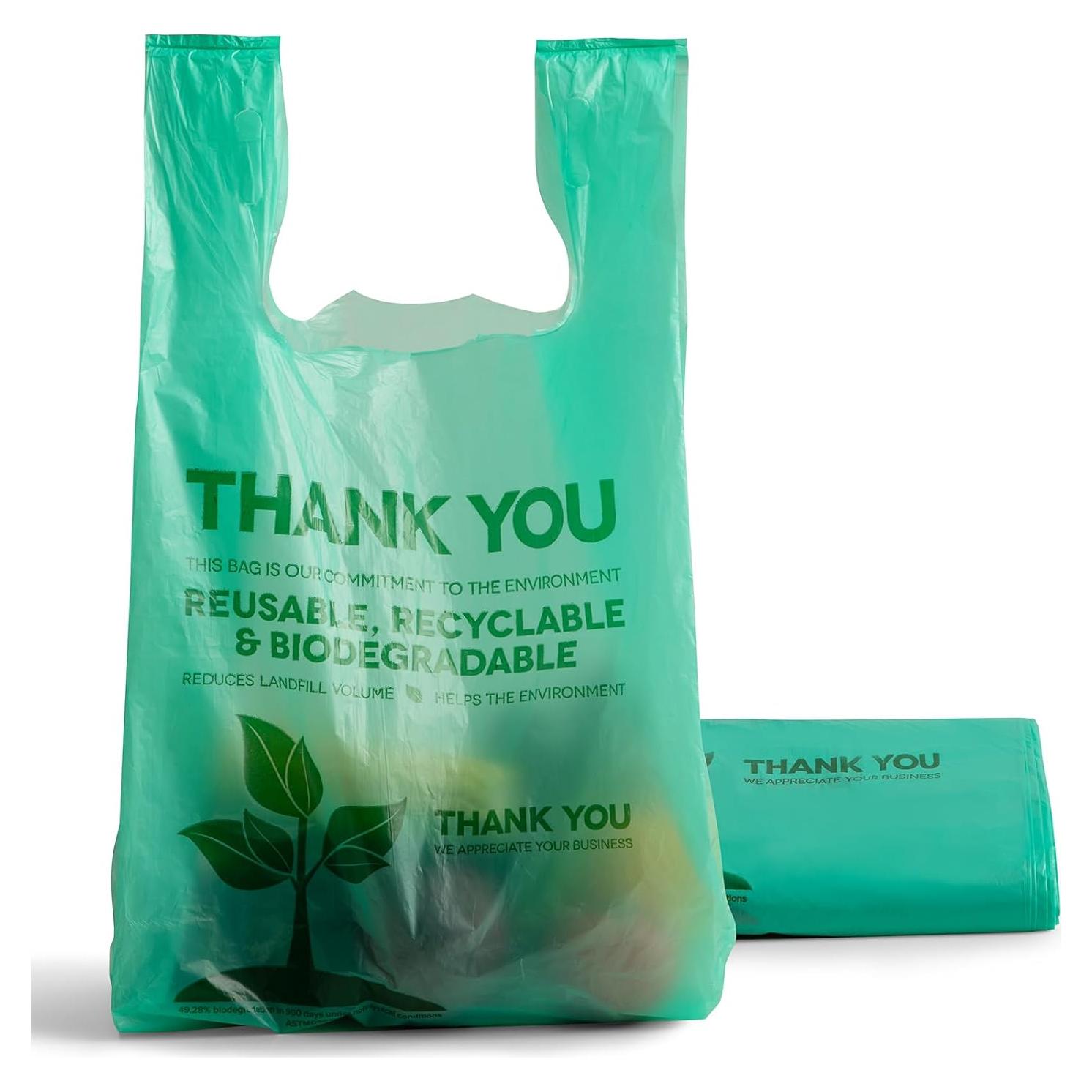 Bolsas biodegradables FMP Brands - 100 unidades tipo camiseta