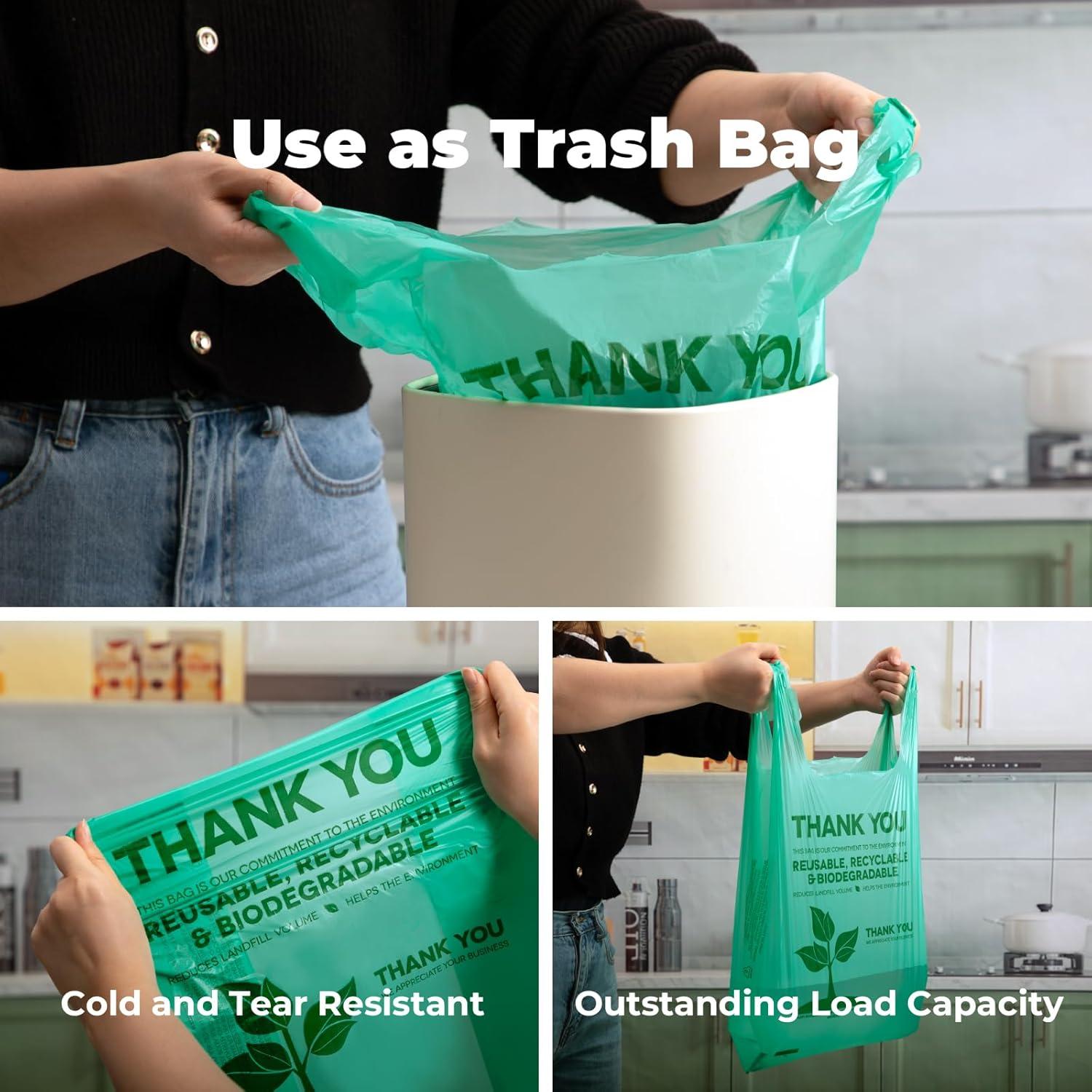 Bolsas biodegradables FMP Brands - 100 unidades tipo camiseta