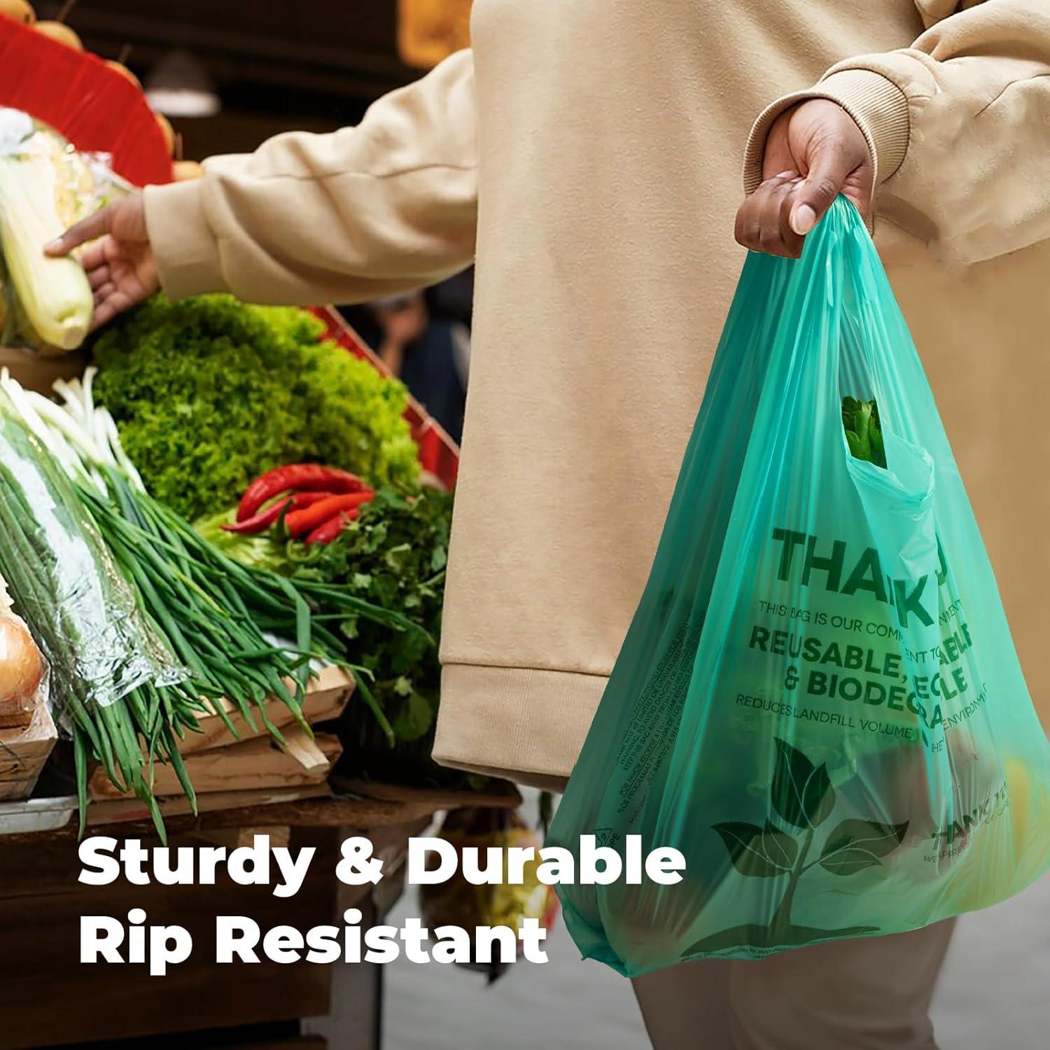 Bolsas biodegradables FMP Brands - 100 unidades tipo camiseta