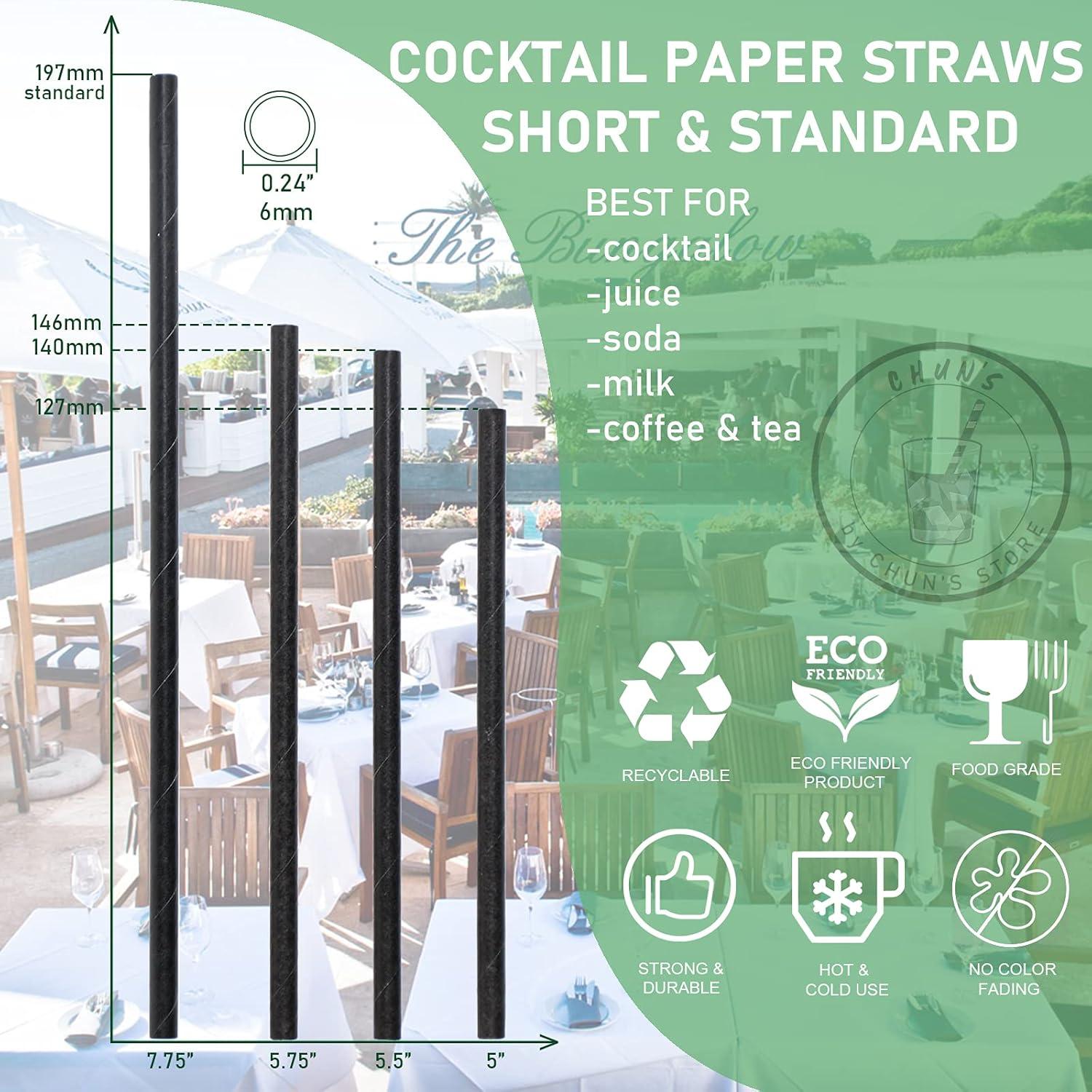 Popotes de papel biodegradables Chunspak 5" - 500 unidades