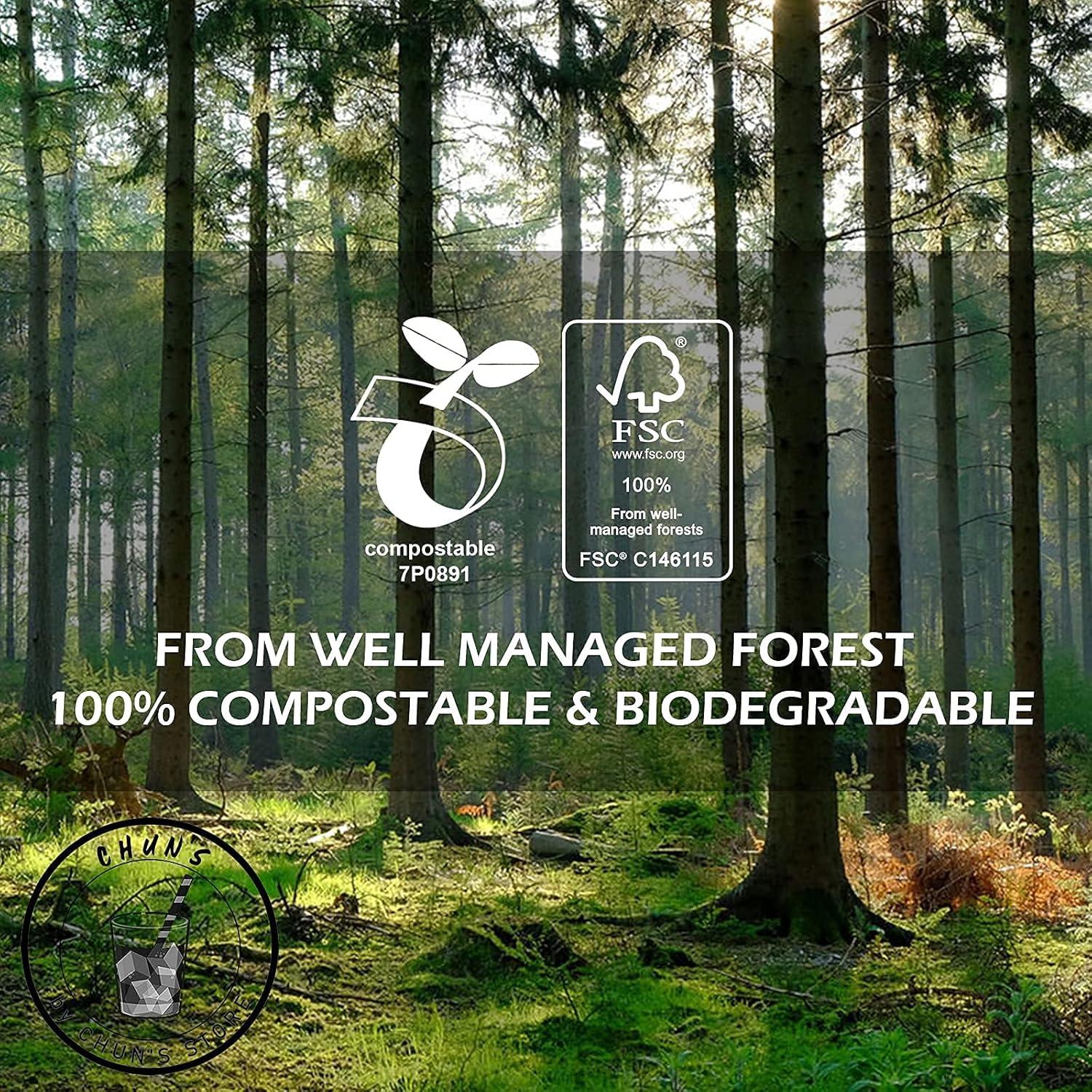 Popotes de papel biodegradables Chunspak 5" - 500 unidades