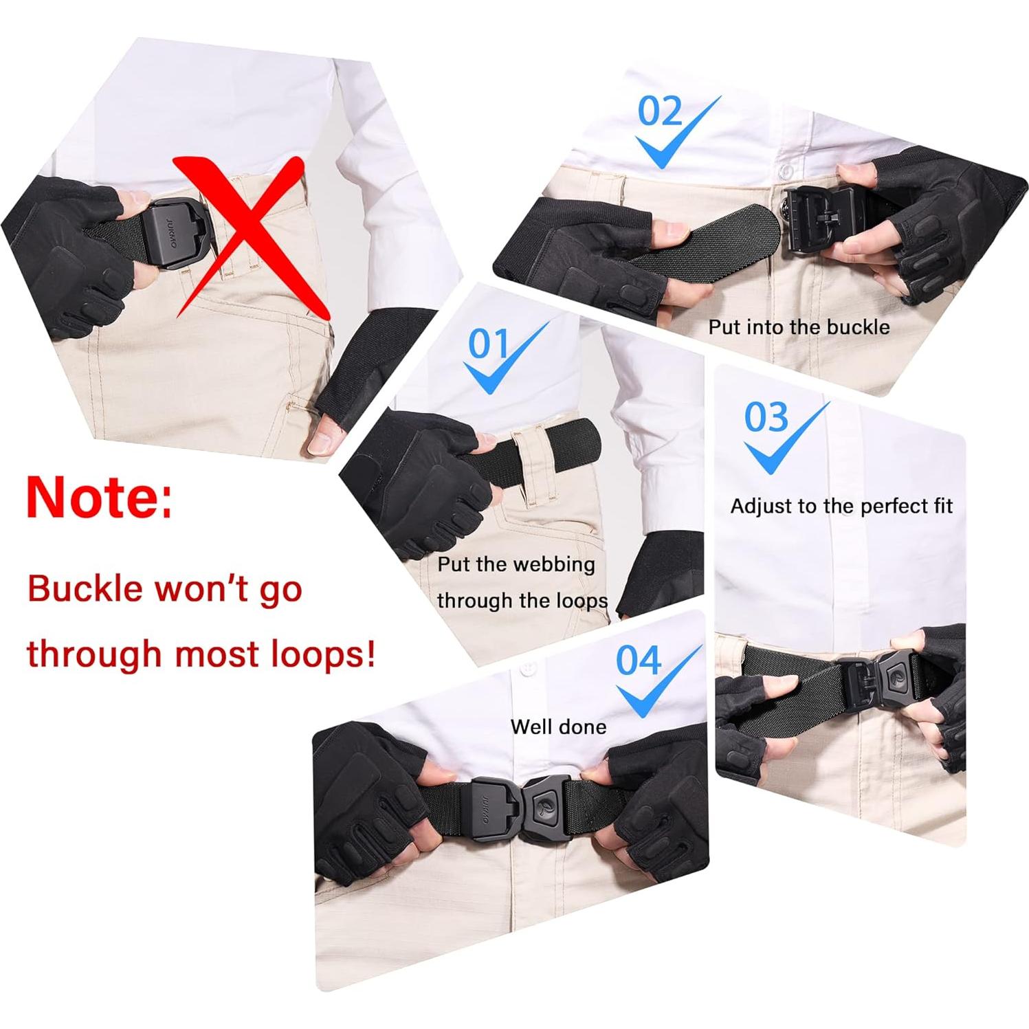 Cinturón Táctico JUKMO de Nylon 3,81 cm con Hebilla Rápida