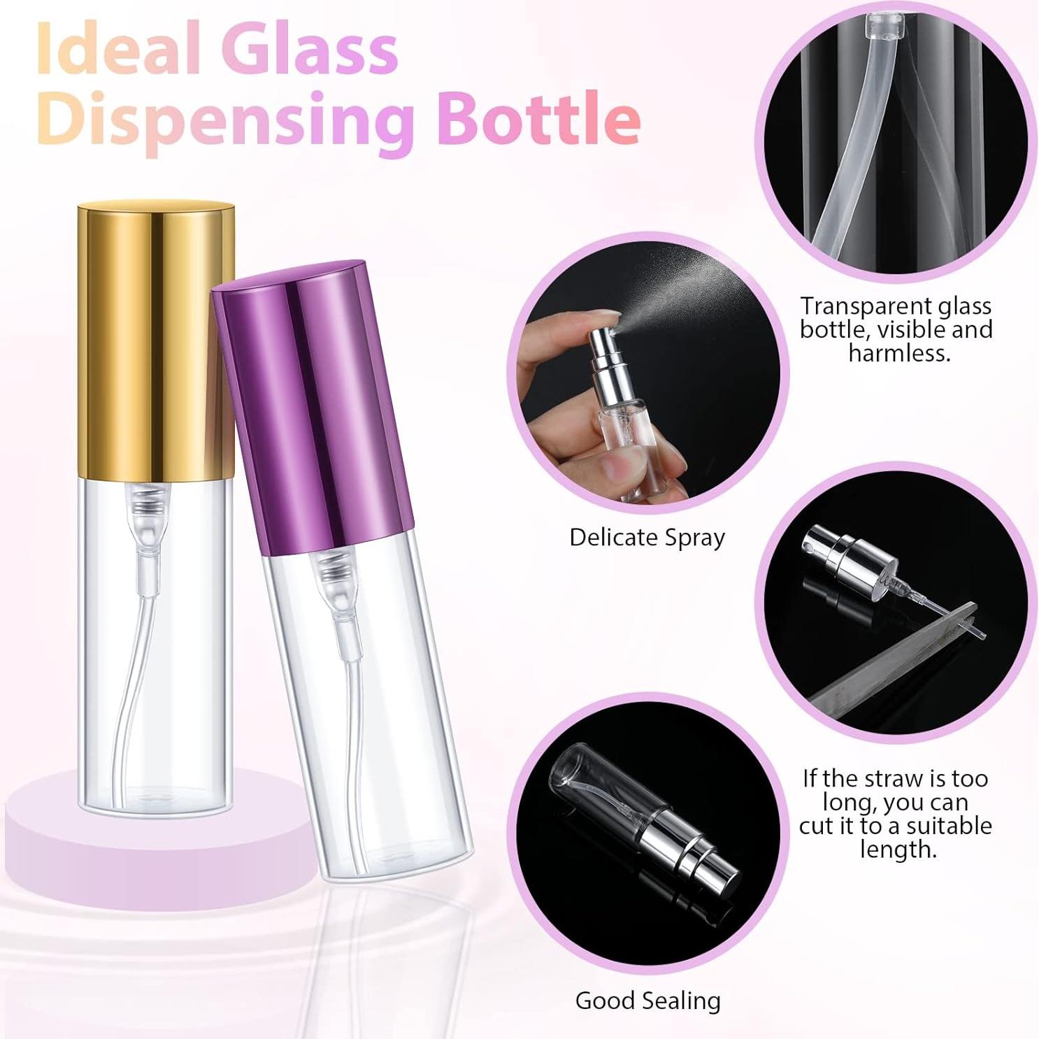 Botellas de Spray de Viaje Yinder 25 Pcs 5ml Vidrio Colores