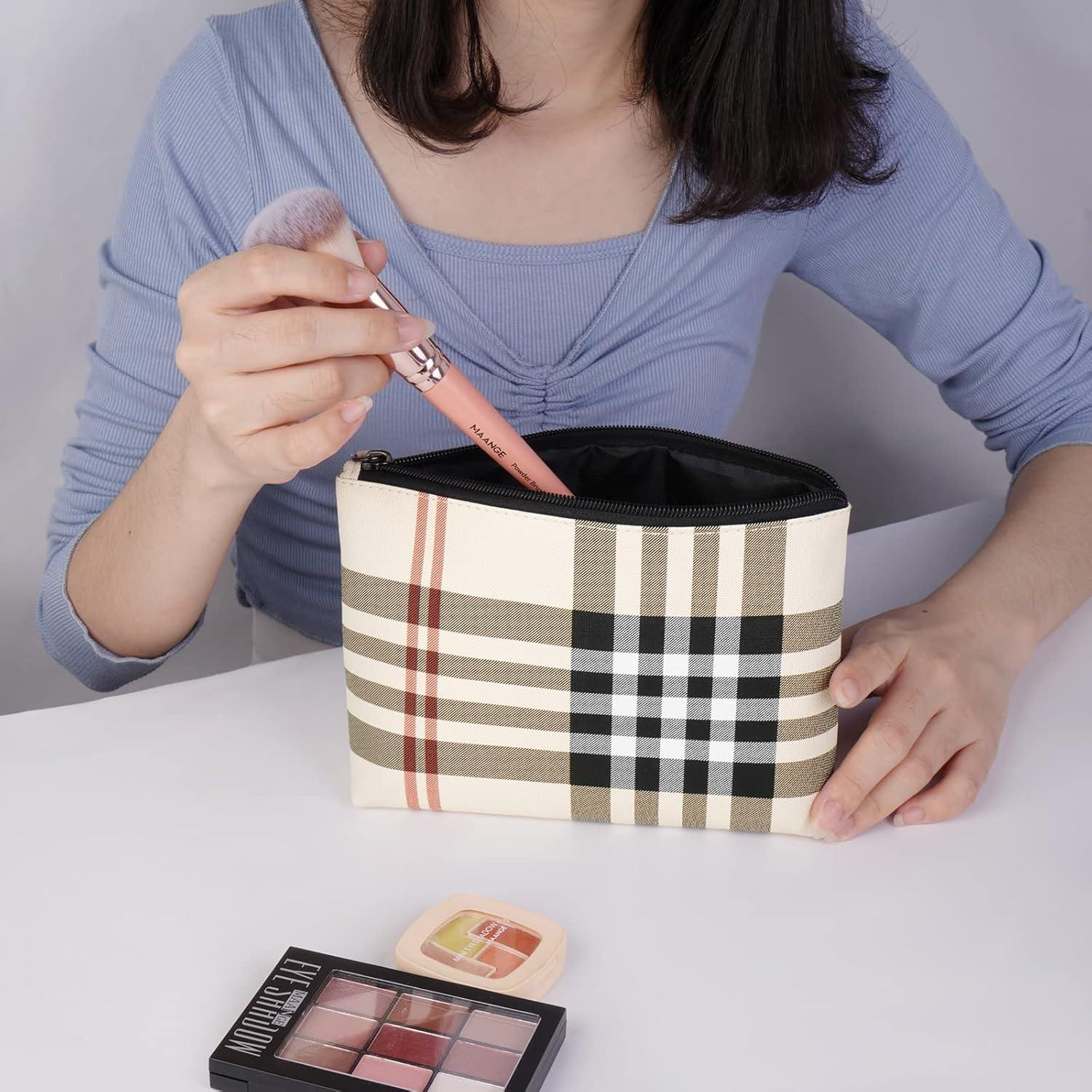 Estuche de Maquillaje MAANGE Caqui - Bolsa Cosmética de Viaje