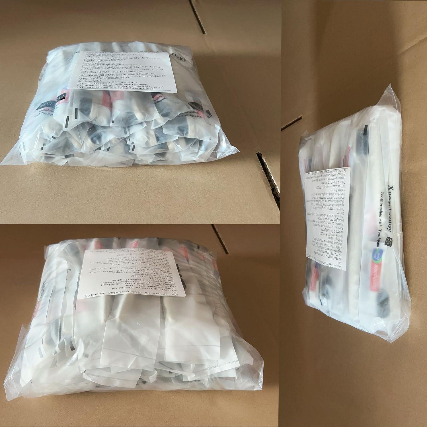 Cepillos de Dientes Desechables Xuezoioy con Pasta - Paquete de 30