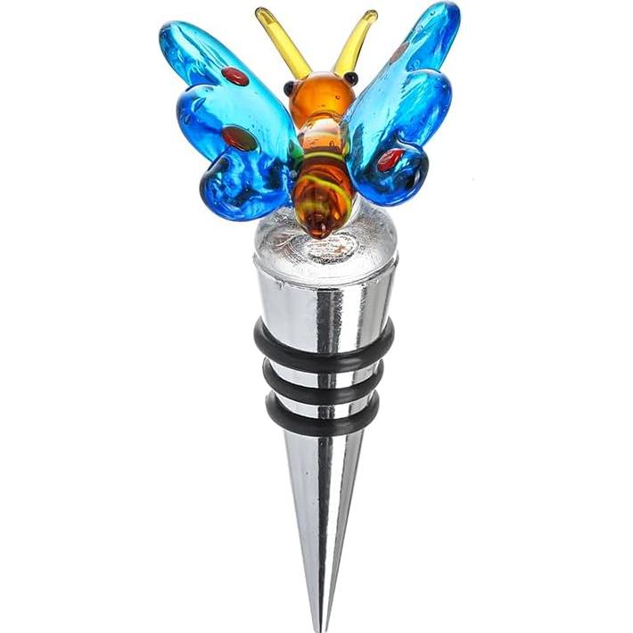 Tapón de Vino Reutilizable HDCRYSTALGIFTS Mariposa 8.89 cm