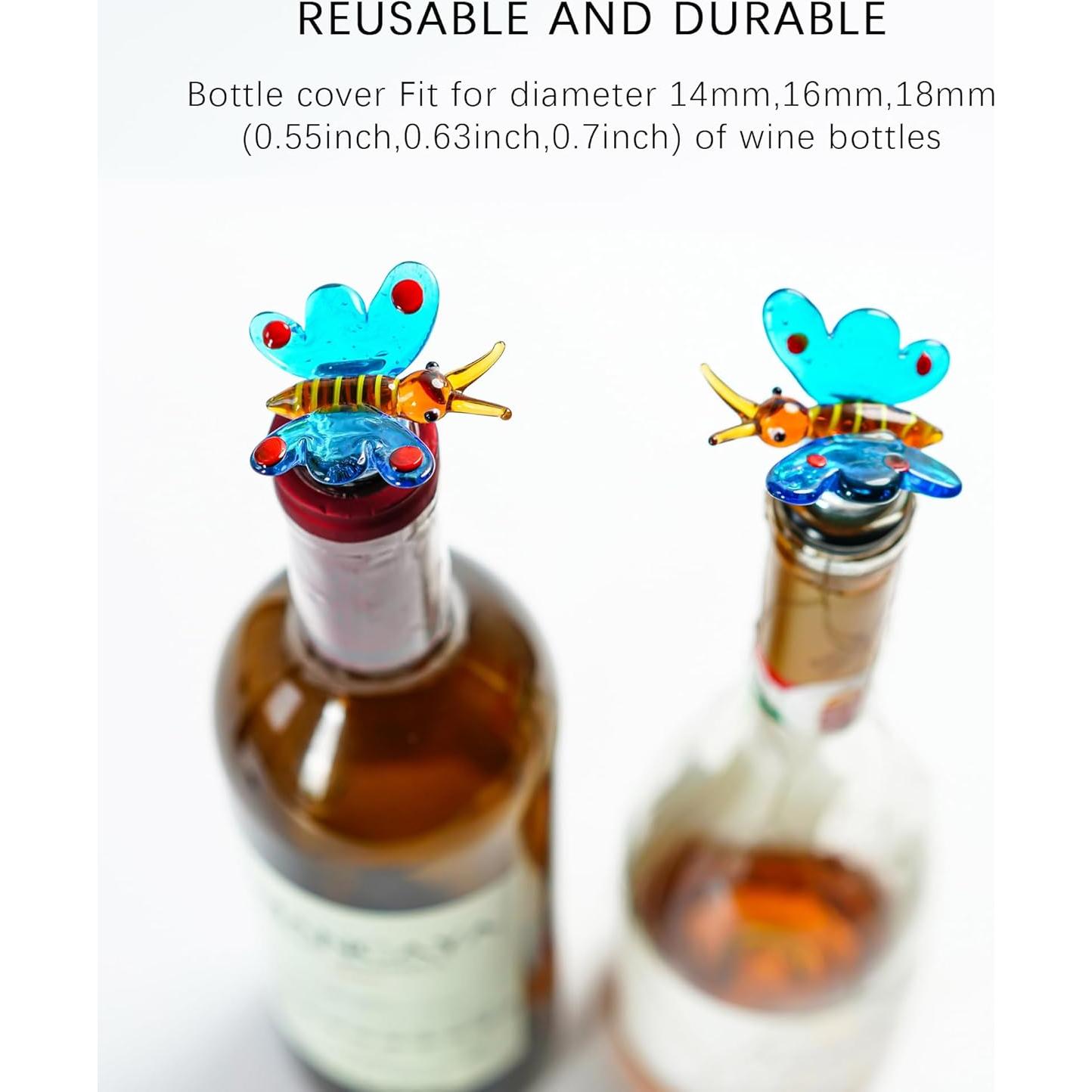 Tapón de Vino Reutilizable HDCRYSTALGIFTS Mariposa 8.89 cm