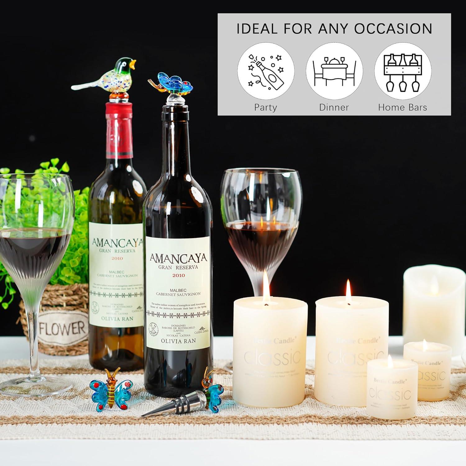 Tapón de Vino Reutilizable HDCRYSTALGIFTS Mariposa 8.89 cm