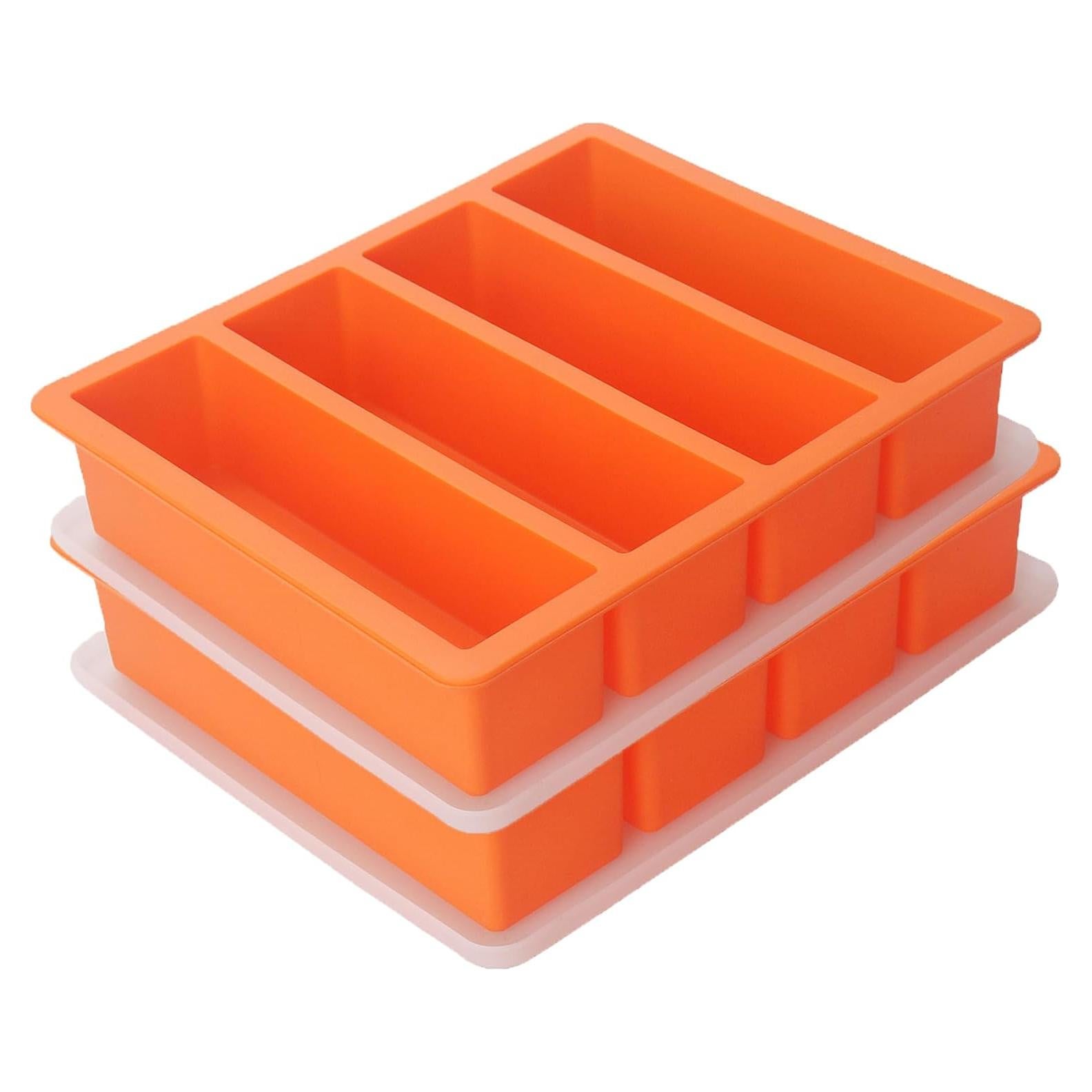 Moldes de Hielo de Silicona BECOKIT 2 Piezas Naranja