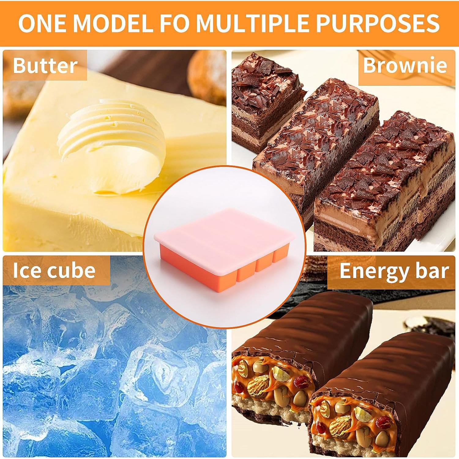 Moldes de Hielo de Silicona BECOKIT 2 Piezas Naranja