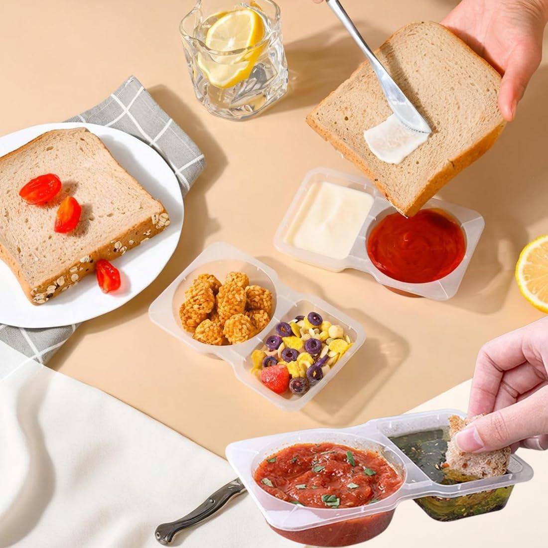 12 Recipientes Reutilizables Firwcwem Doble Compartimento 159ml