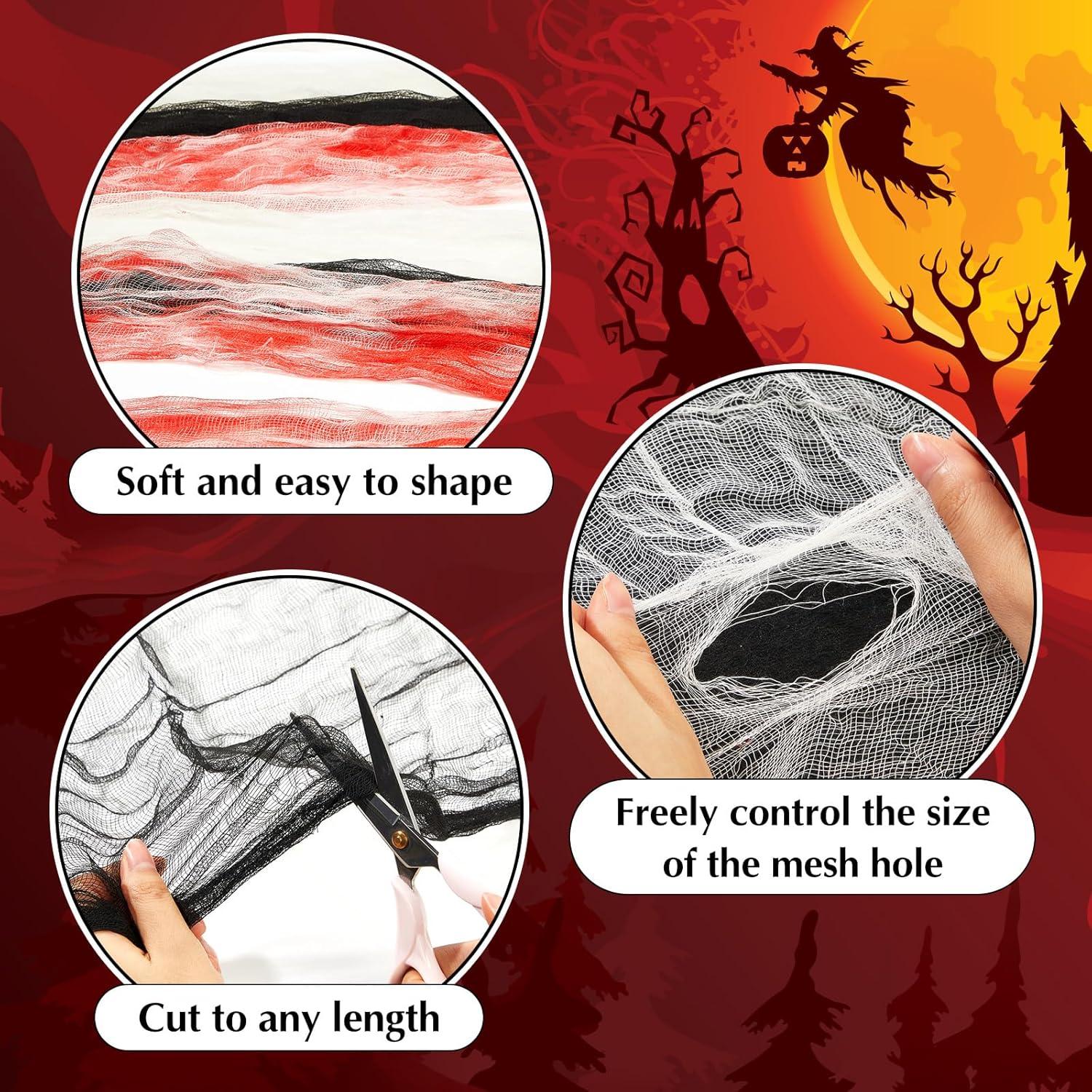 Tela de Queso de Halloween Boao 70 x 500 cm Decoración Espeluznante