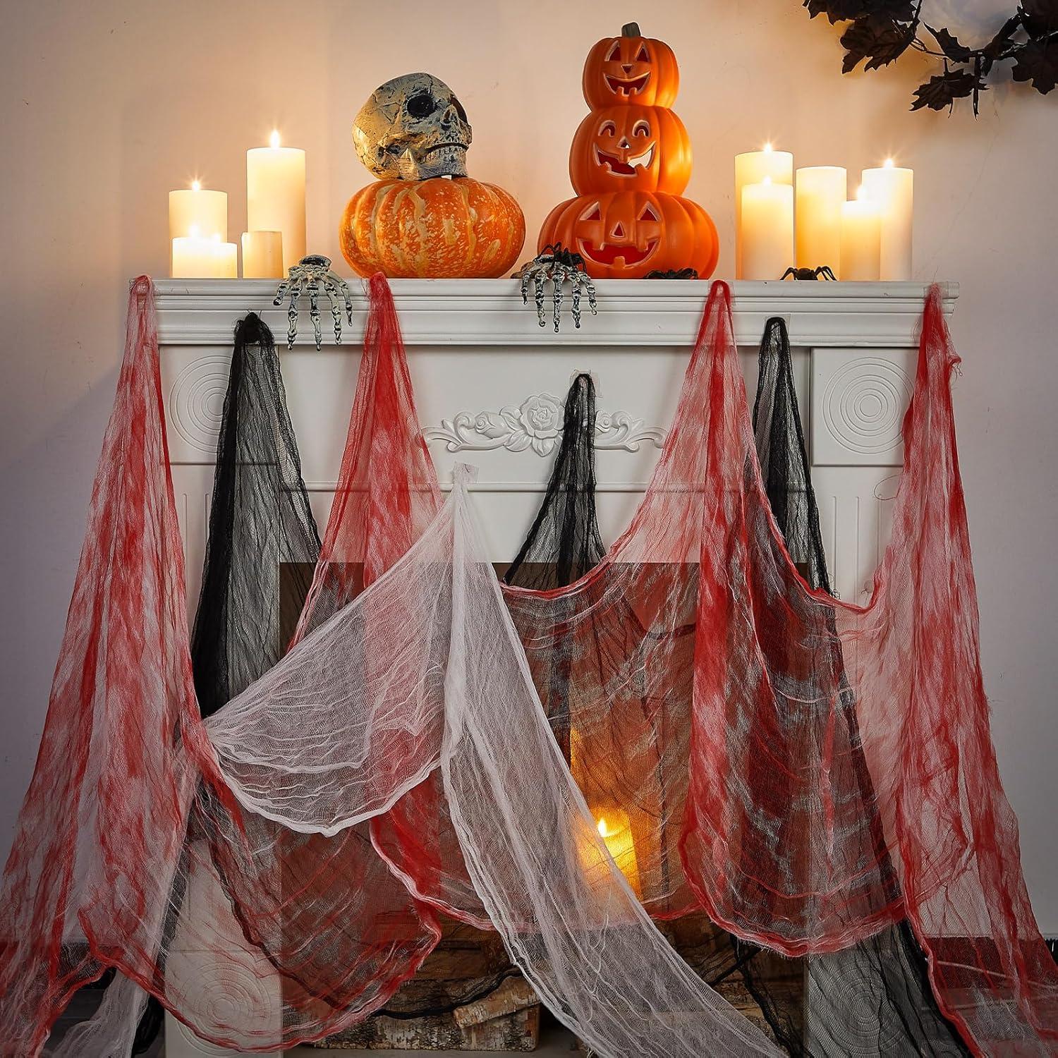 Tela de Queso de Halloween Boao 70 x 500 cm Decoración Espeluznante