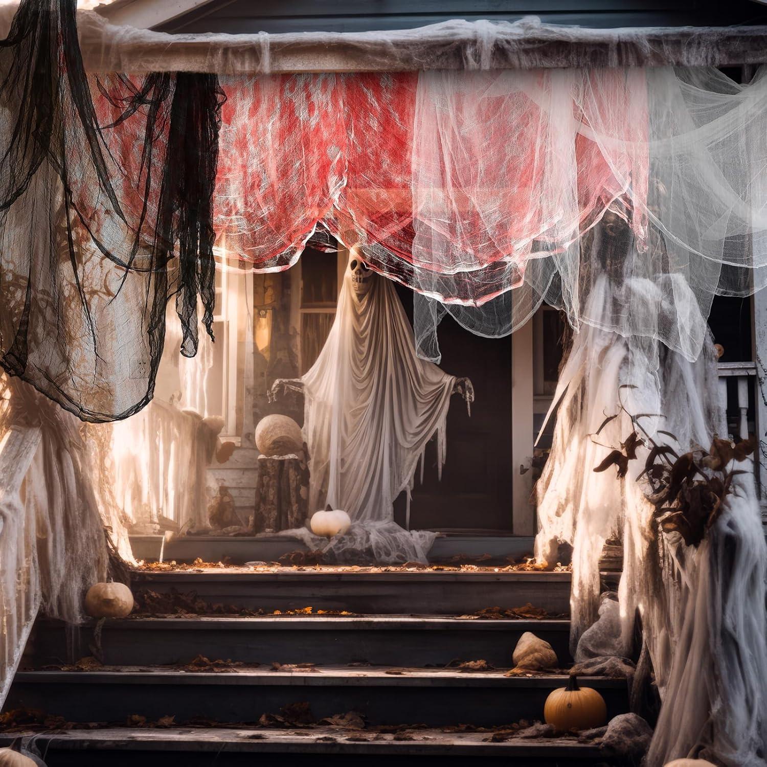 Tela de Queso de Halloween Boao 70 x 500 cm Decoración Espeluznante