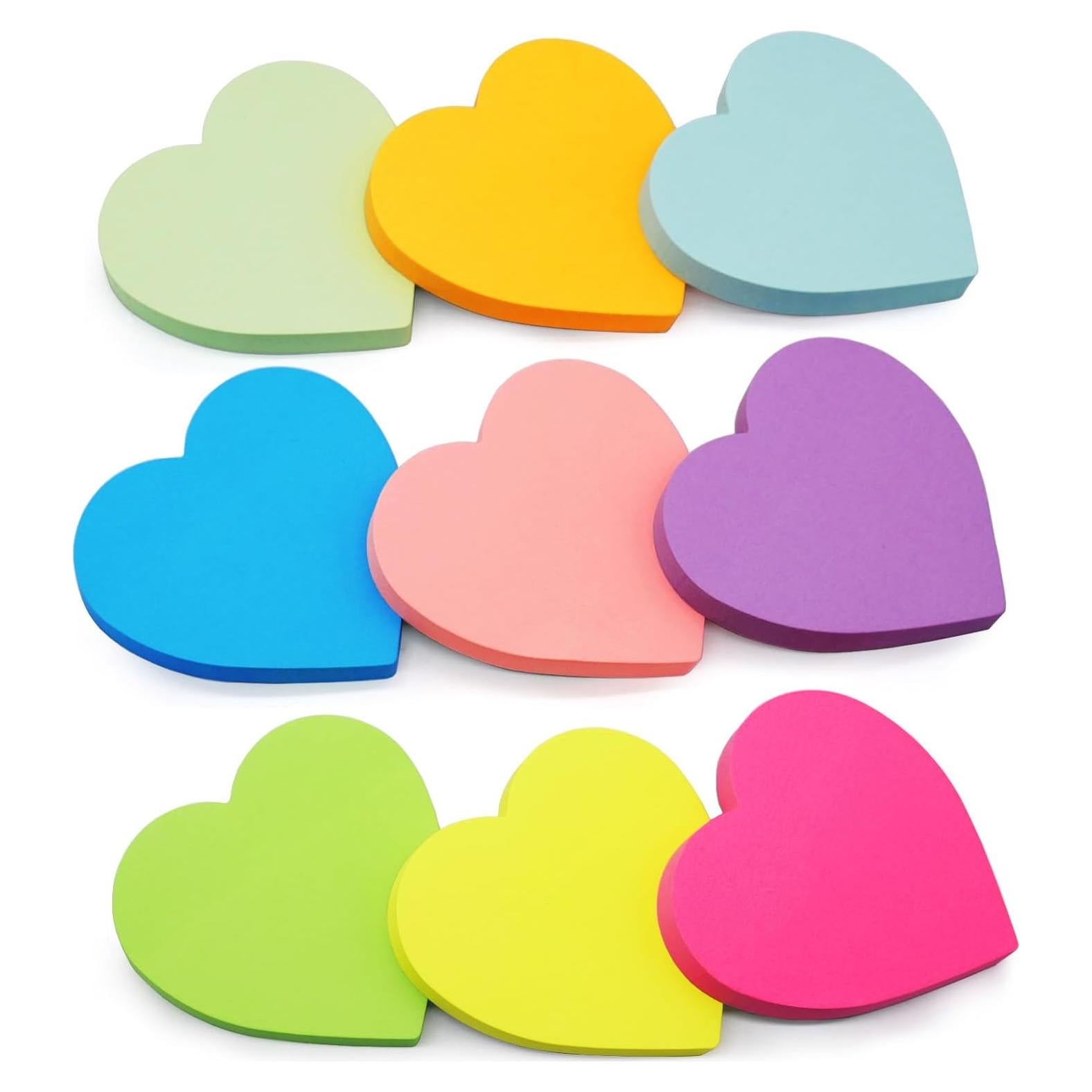 Bloc de Notas Adhesivas en Forma de Corazón HQCME 7.62 cm 9 Colores