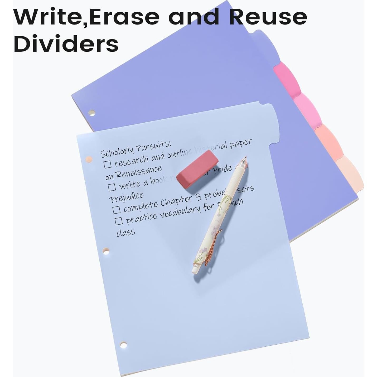 Divisores de Plástico Sooetz 6 Tabuladores Pastel para Carpeta