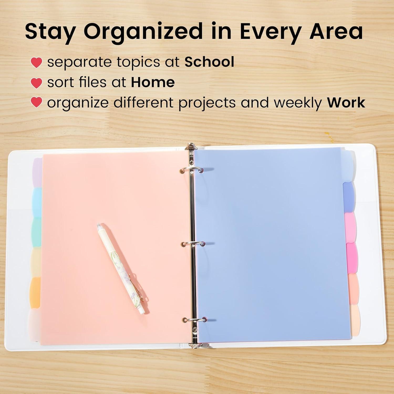 Divisores de Plástico Sooetz 6 Tabuladores Pastel para Carpeta