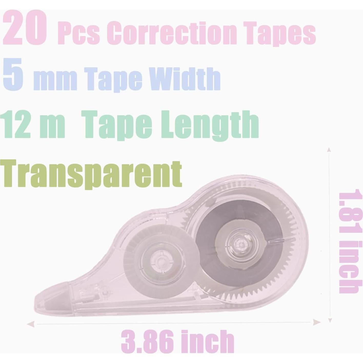 20 Cintas Correctoras Transparentes Tramboo 12m Paquete