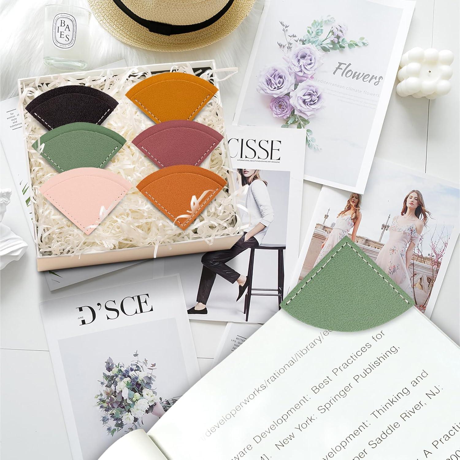 6 Marcadores de Página de Cuero PU Wayzton - Diseño Retro