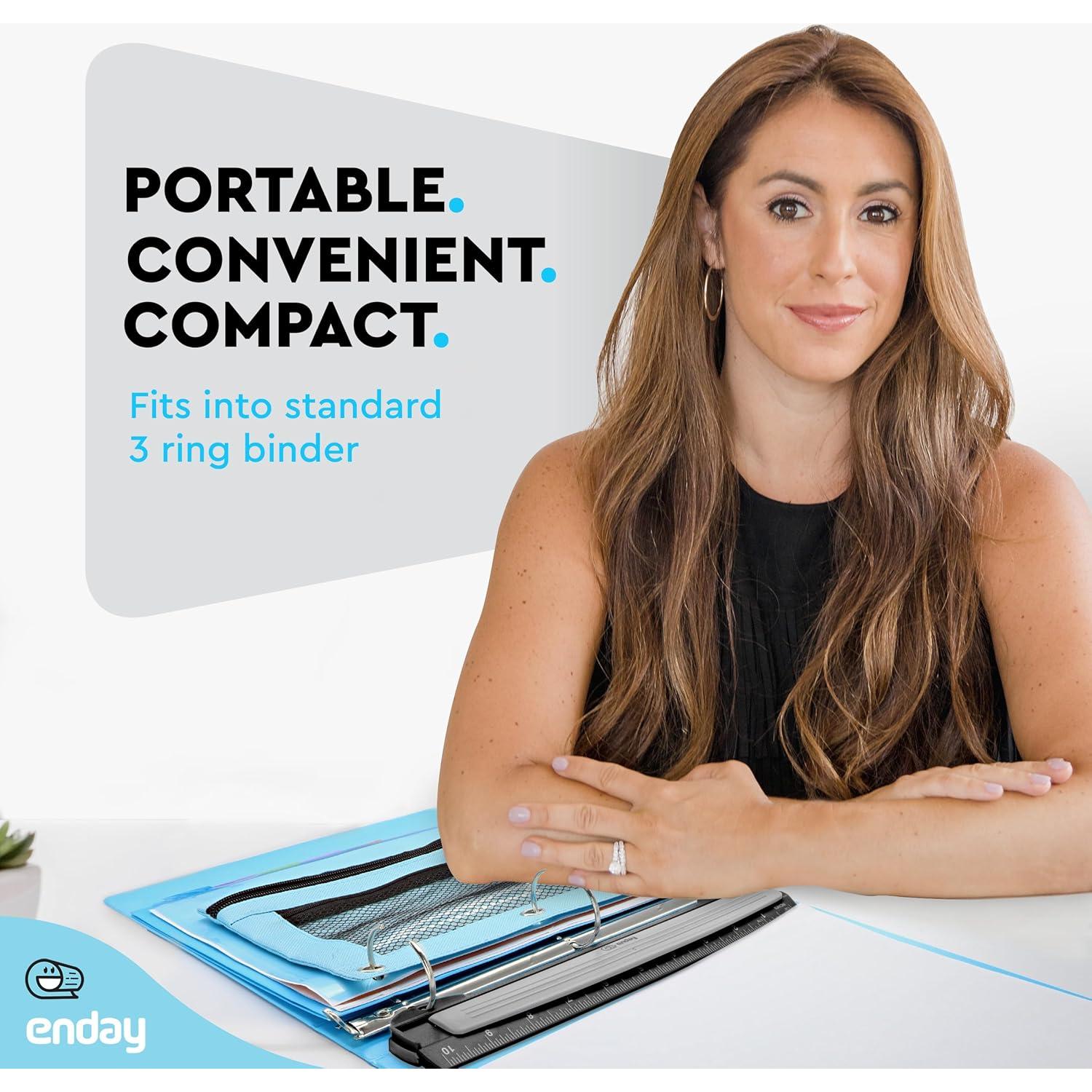 Perforadora de 3 Agujeros Enday Negra para Carpeta 25.4 cm