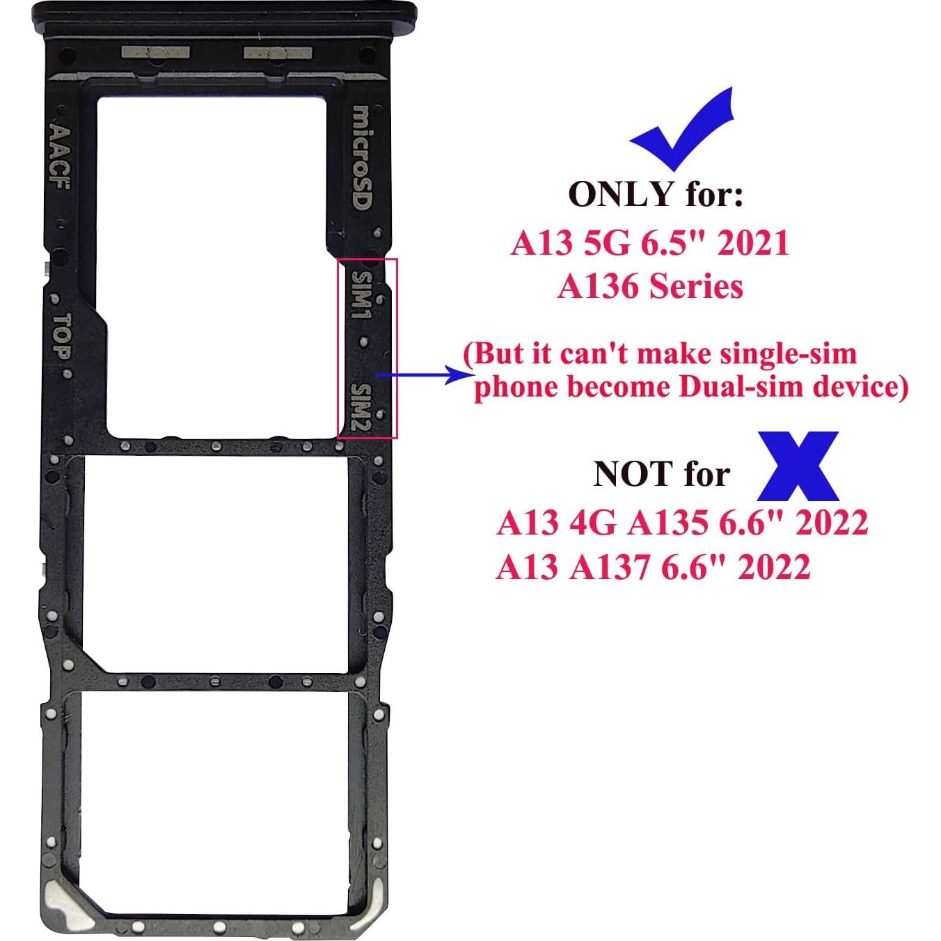 Bandeja de Tarjeta Dual SIM Ubrokeifixit para Galaxy A13 5G