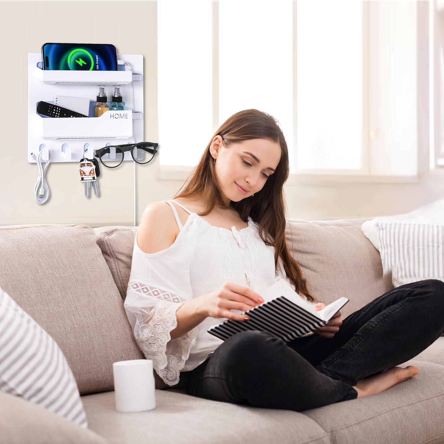 Estante de pared Meaocer para dormitorio con 5 ganchos