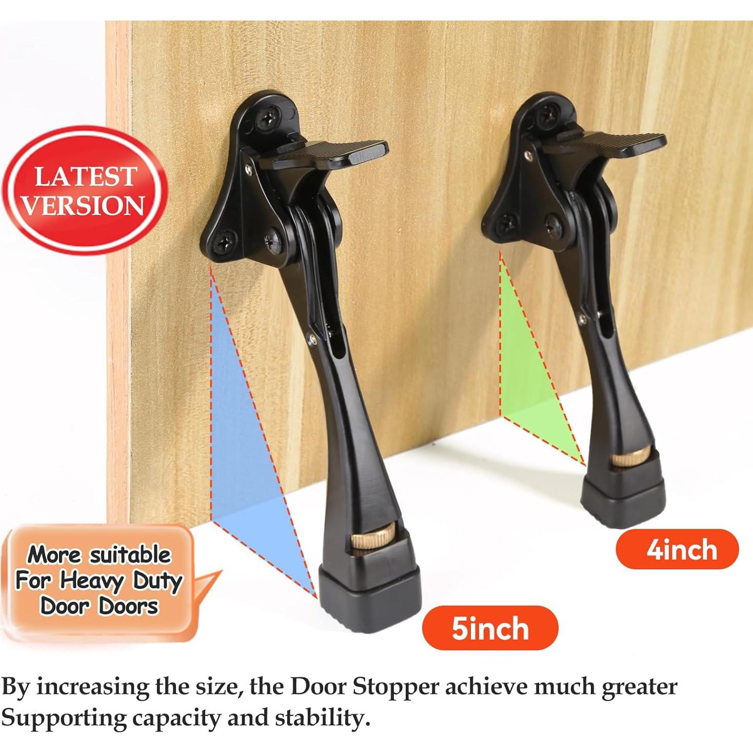 Tope de puerta KXIPB ajustable 2 unidades 12.7 cm negro aluminio