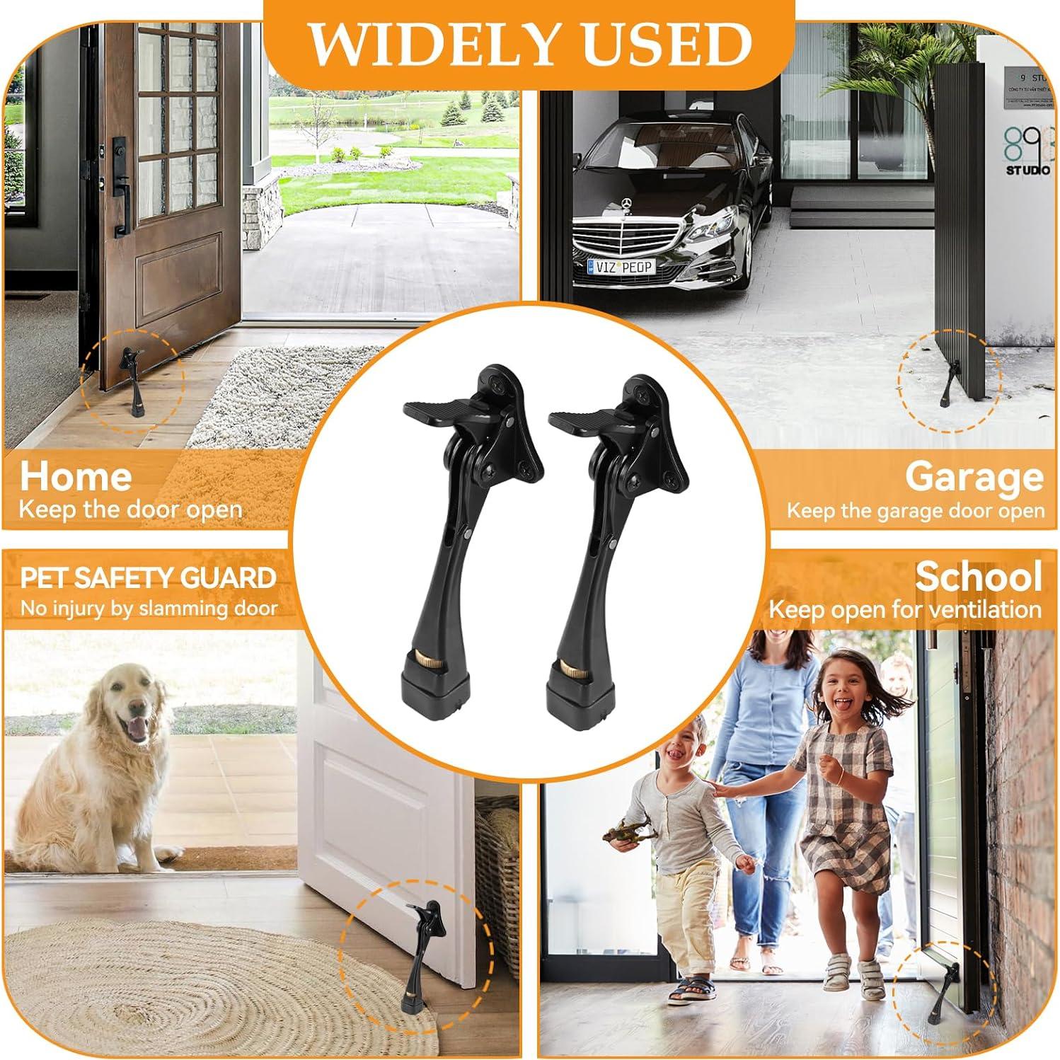 Tope de puerta KXIPB ajustable 2 unidades 12.7 cm negro aluminio