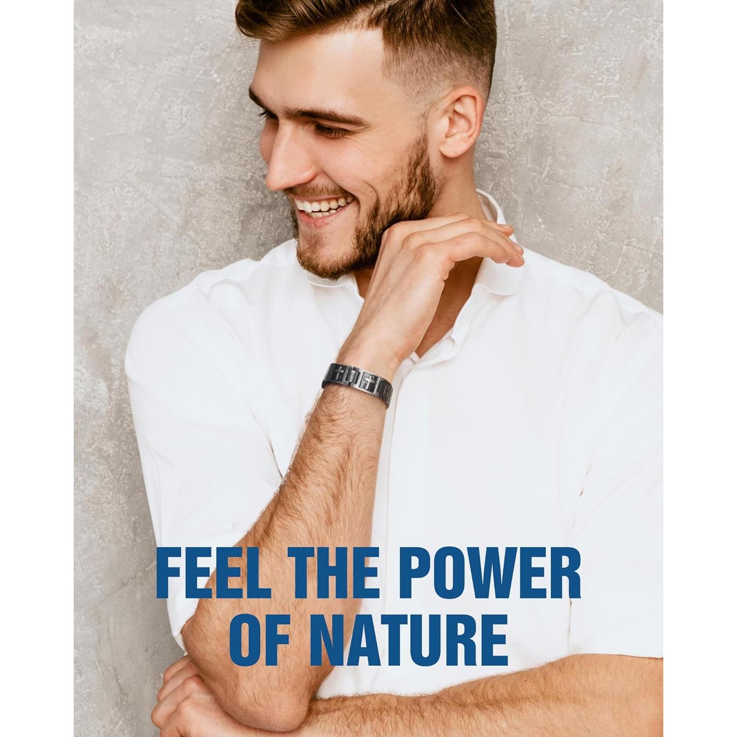 Pulsera Magnética Jecanori de Titanio para Hombre - Gris