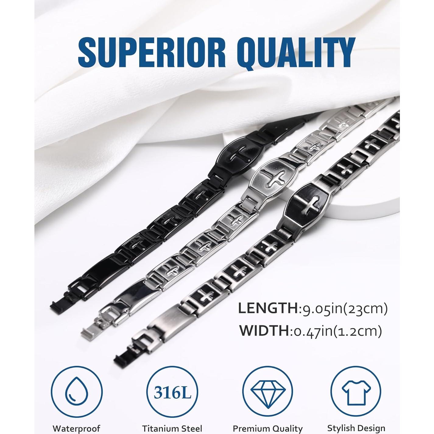 Pulsera Magnética Jecanori de Titanio para Hombre - Gris