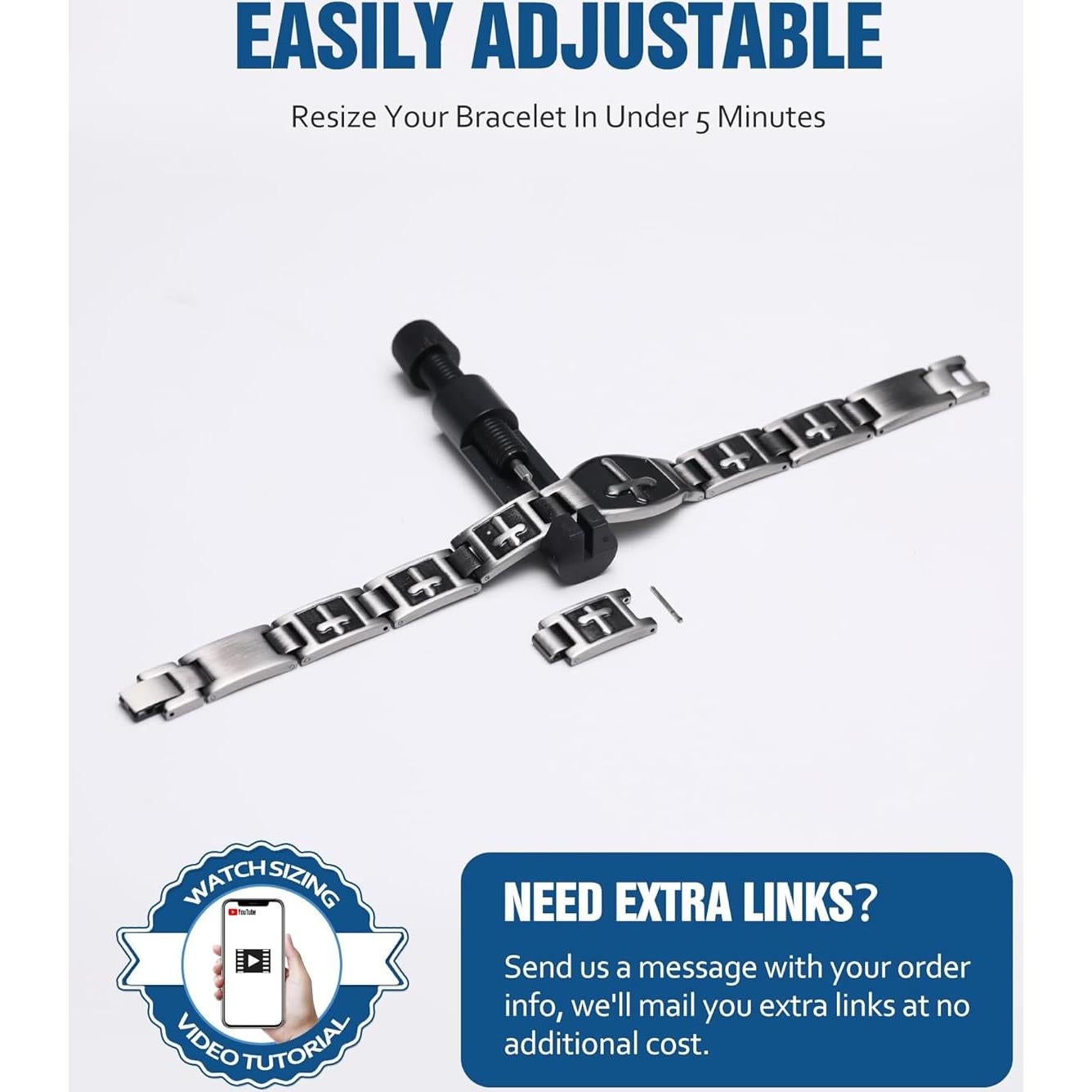 Pulsera Magnética Jecanori de Titanio para Hombre - Gris