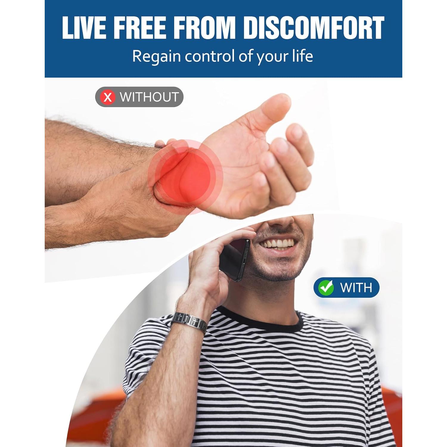 Pulsera Magnética Jecanori de Titanio para Hombre - Gris