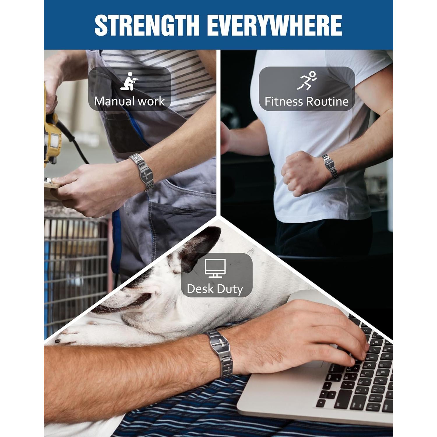 Pulsera Magnética Jecanori de Titanio para Hombre - Gris