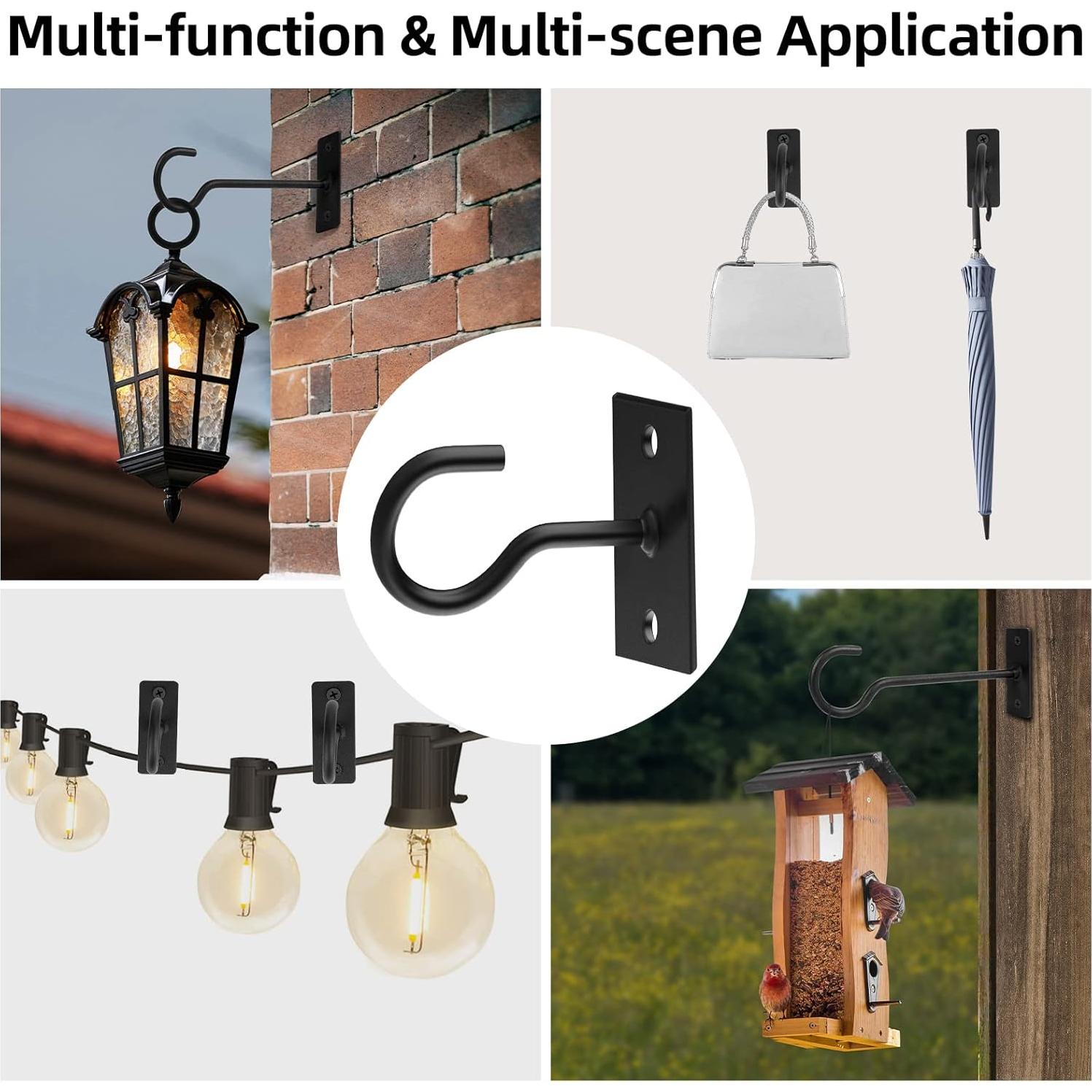 Ganchos de Techo para Colgar Plantas QTJUST 2 Pcs Negro