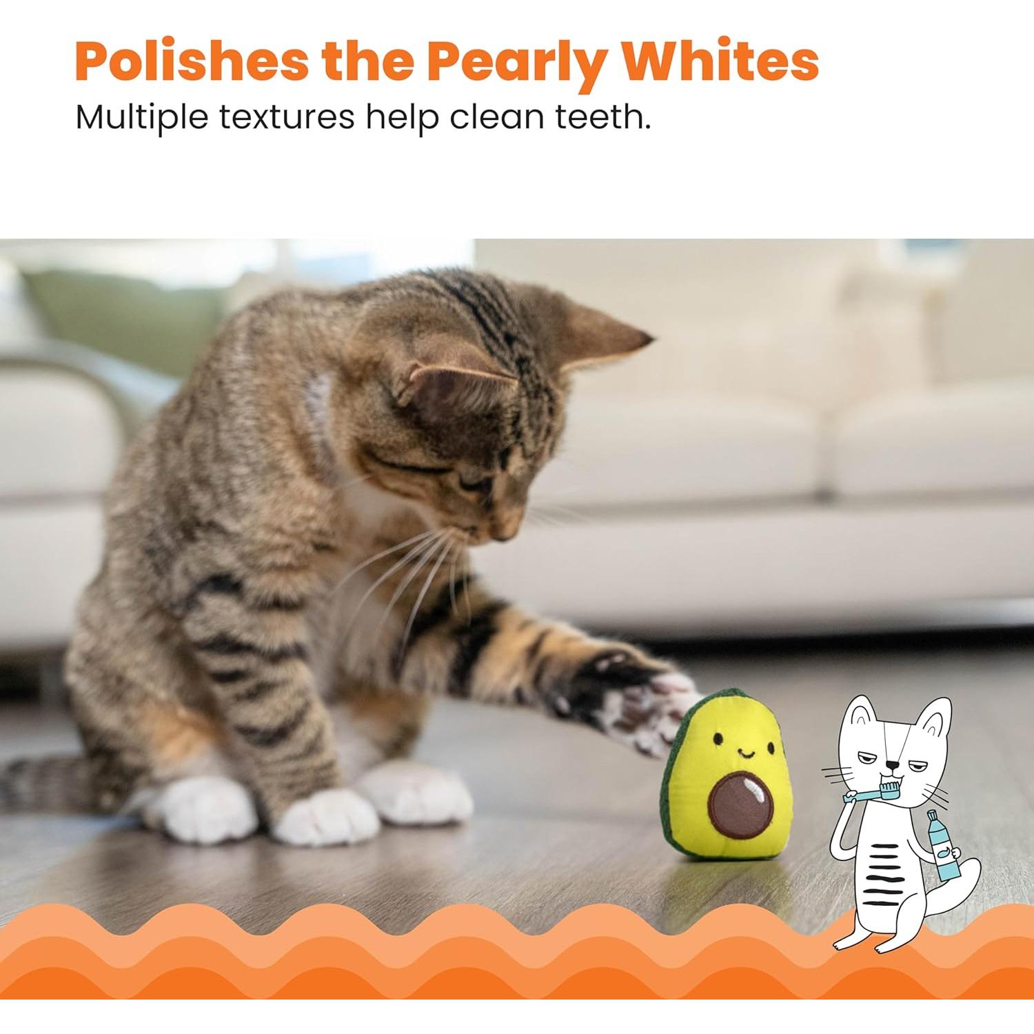 Juguete de Gato Catstages Avocato con Malla Dental - Peluche Verde