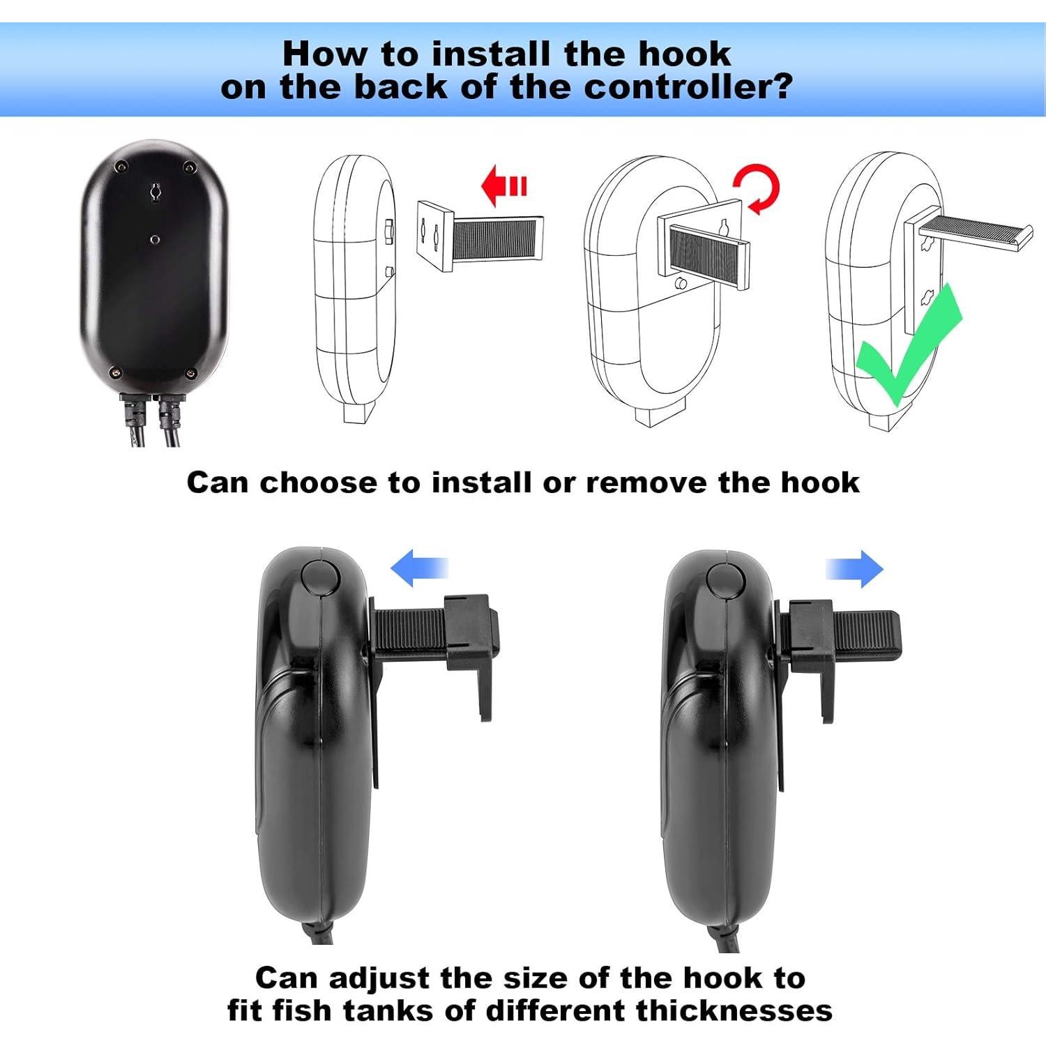 Calentador de Acuario AQQA 100W con Controlador LED y Termómetro