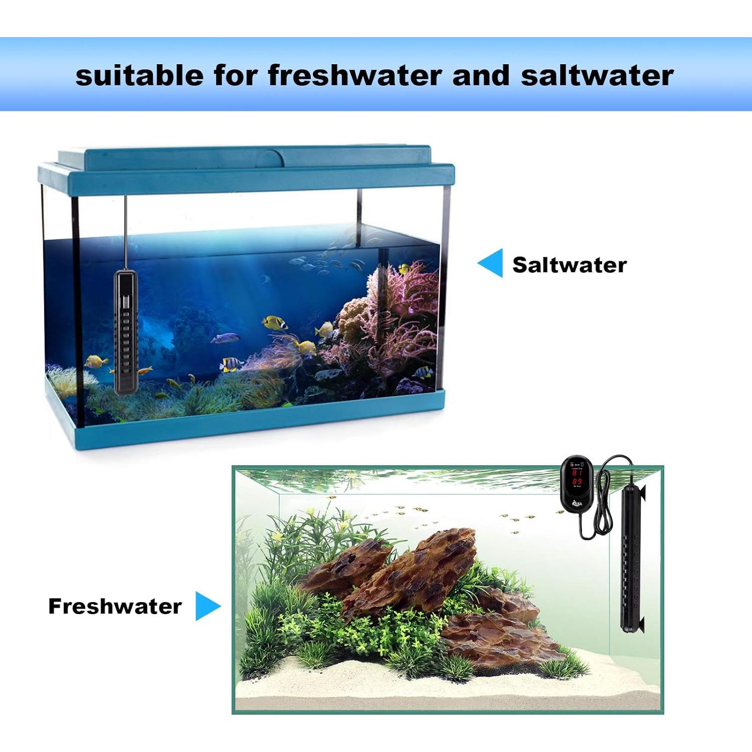 Calentador de Acuario AQQA 100W con Controlador LED y Termómetro