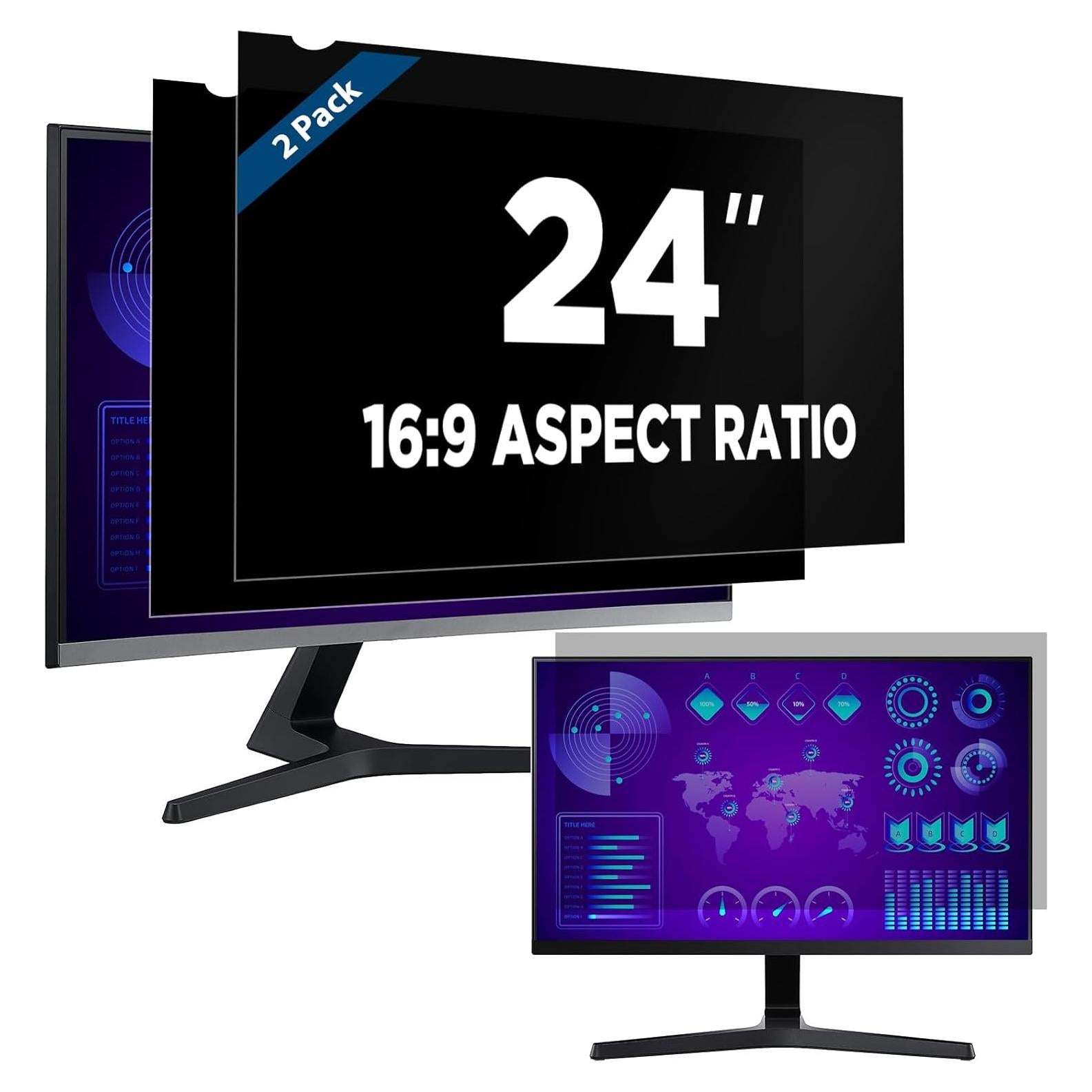 Filtro de Privacidad Magicmoon 24" 16:9 2-Pack Anti-Ojos