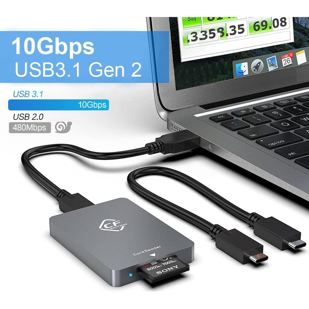 Lector de Tarjetas CFexpress Tipo A Rocketek USB-C 10Gbps