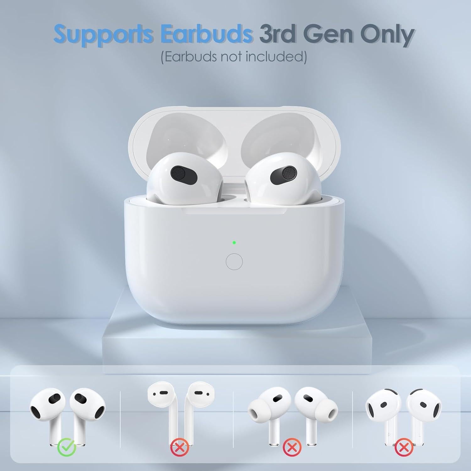 Funda de Carga Inalámbrica Upqiany para AirPods 3, 600 mAh