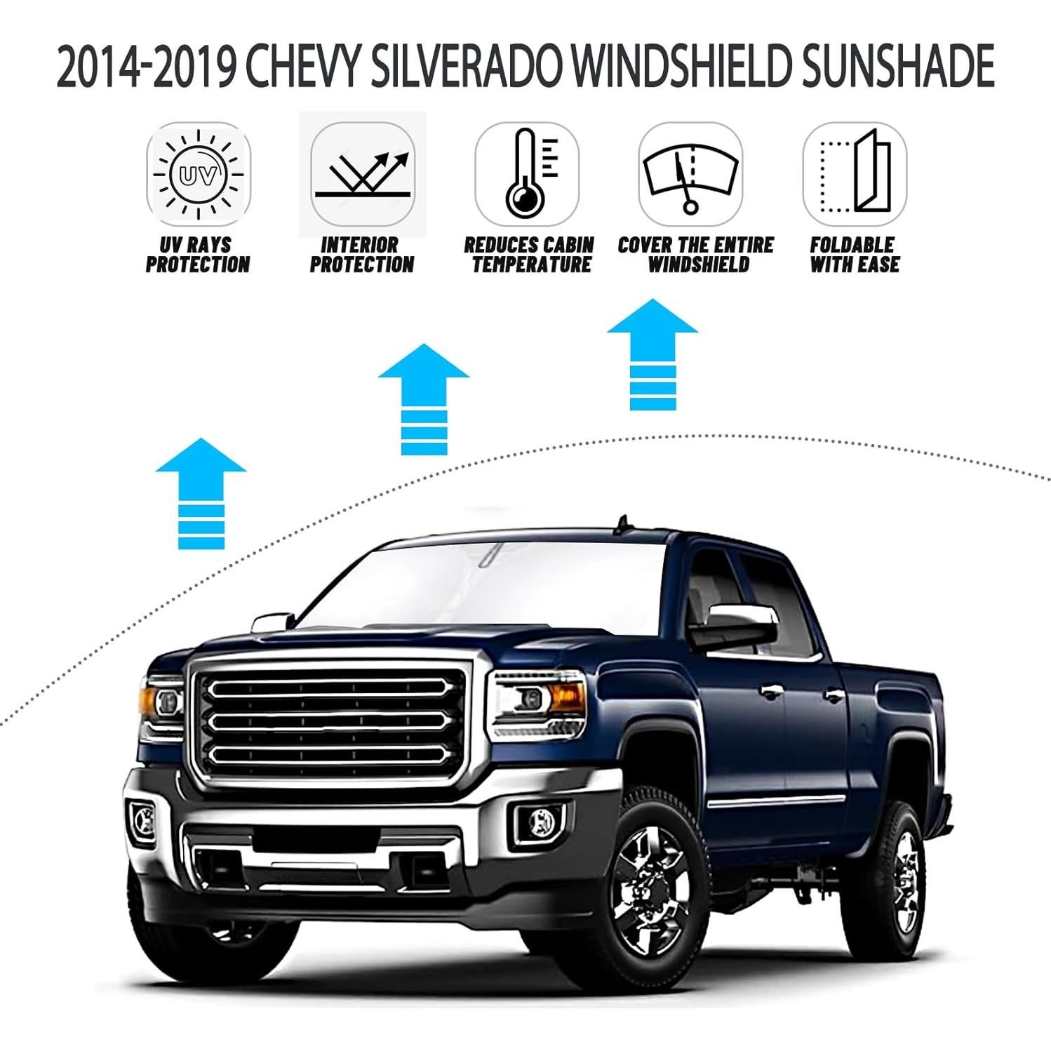 Protector Solar D-Lumina para Parabrisas Chevy Silverado 2014-2018