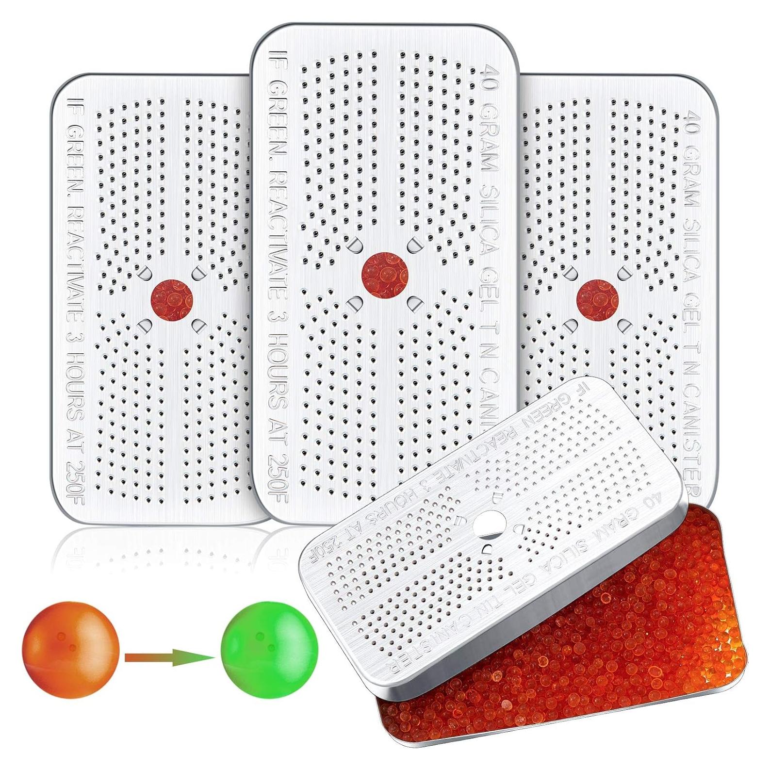 Deshumidificador Gel Silica Patelai 3 Piezas 40g Lata Reutilizable