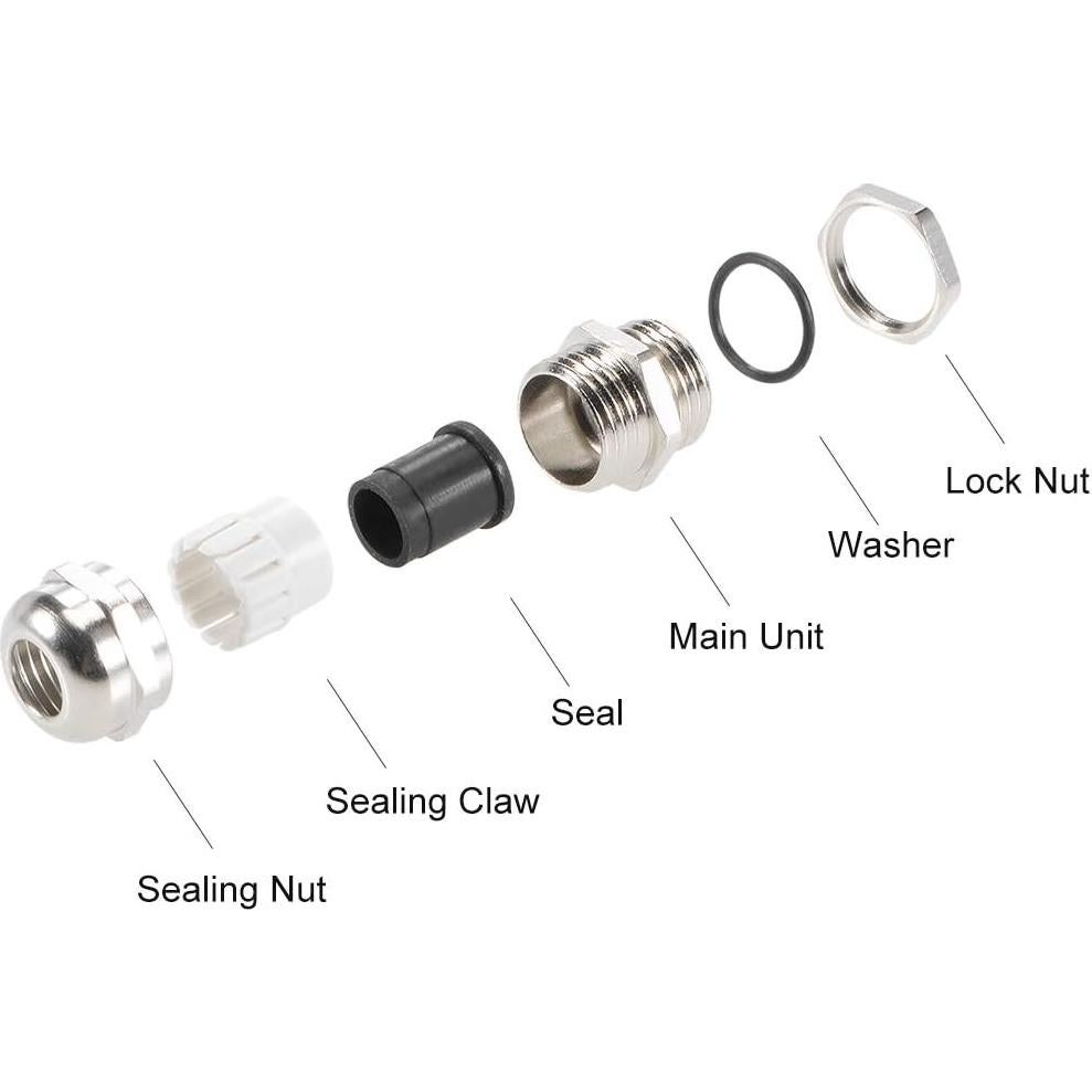 Conector PG9 Impermeable uxcell para Cable 4-8mm 5pcs