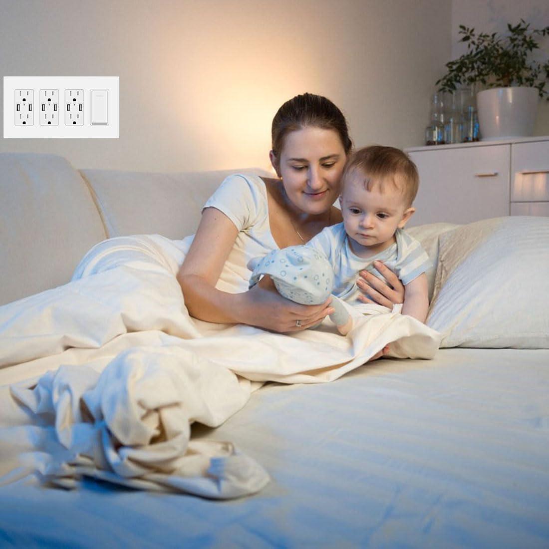 Placa de Pared Decora Sin Tornillos COAPIN258 4-Gang Blanca (2 Unidades)